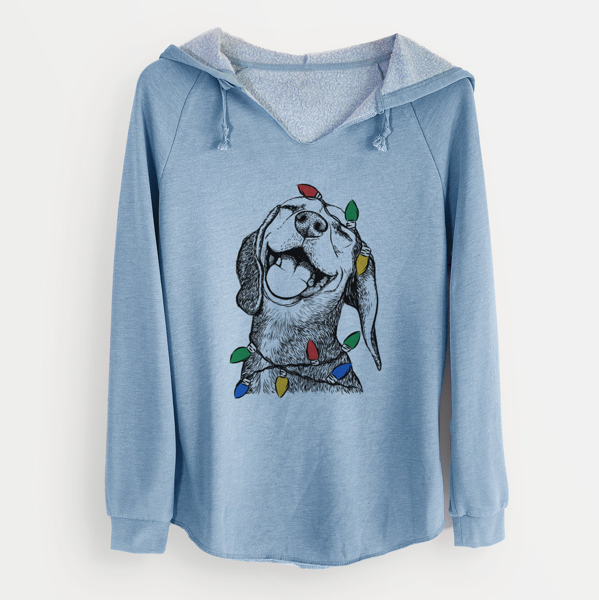 Christmas Lights Belle the Hound Mix - Cali Wave Hooded Sweatshirt
