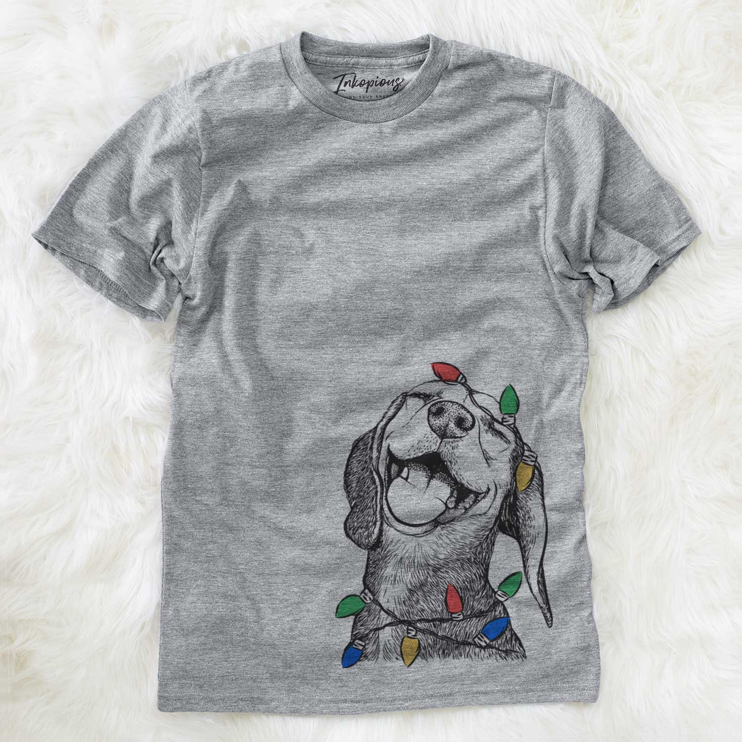 Christmas Lights Belle the Hound Mix - Unisex Crewneck