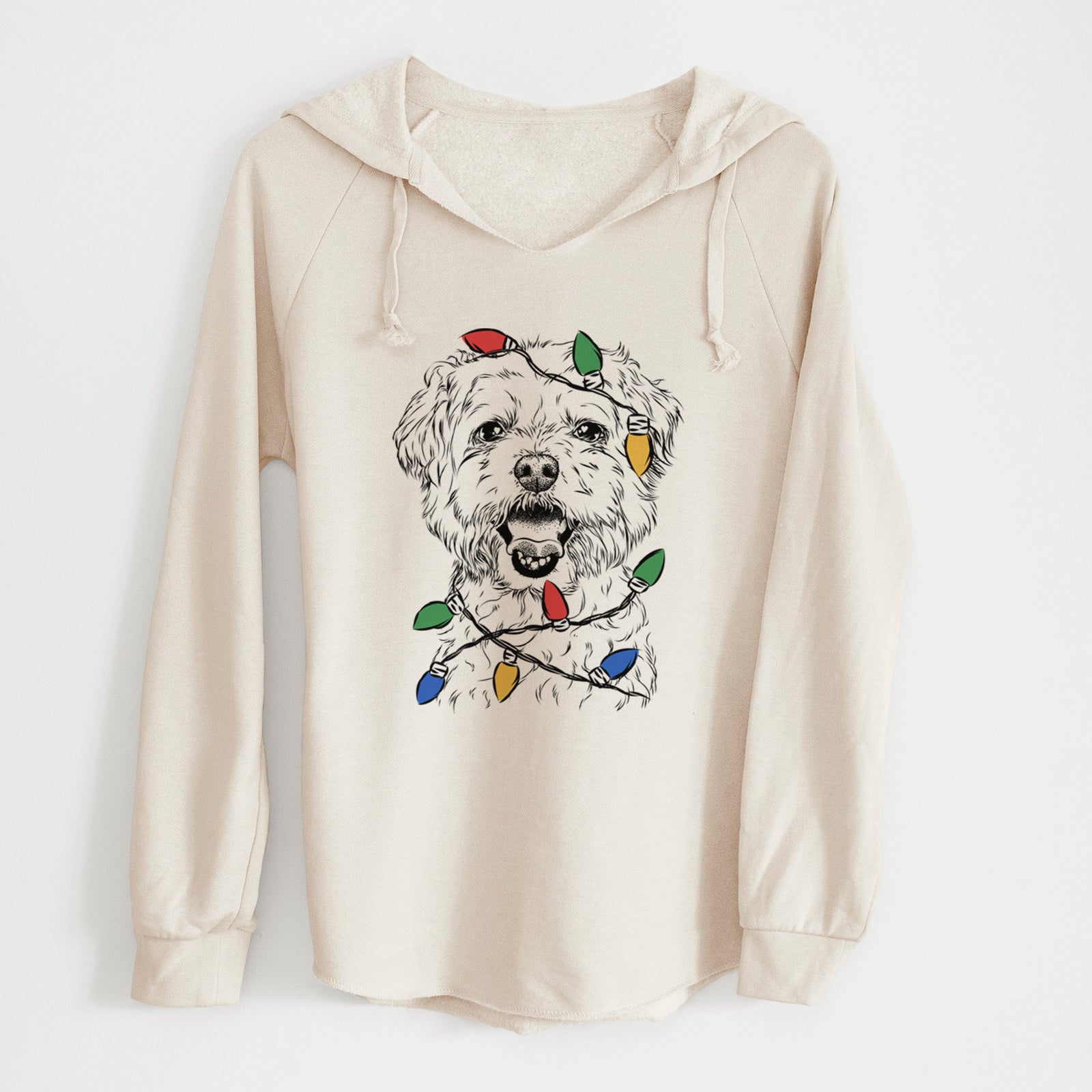 Christmas Lights Belle the Maltipoo - Cali Wave Hooded Sweatshirt