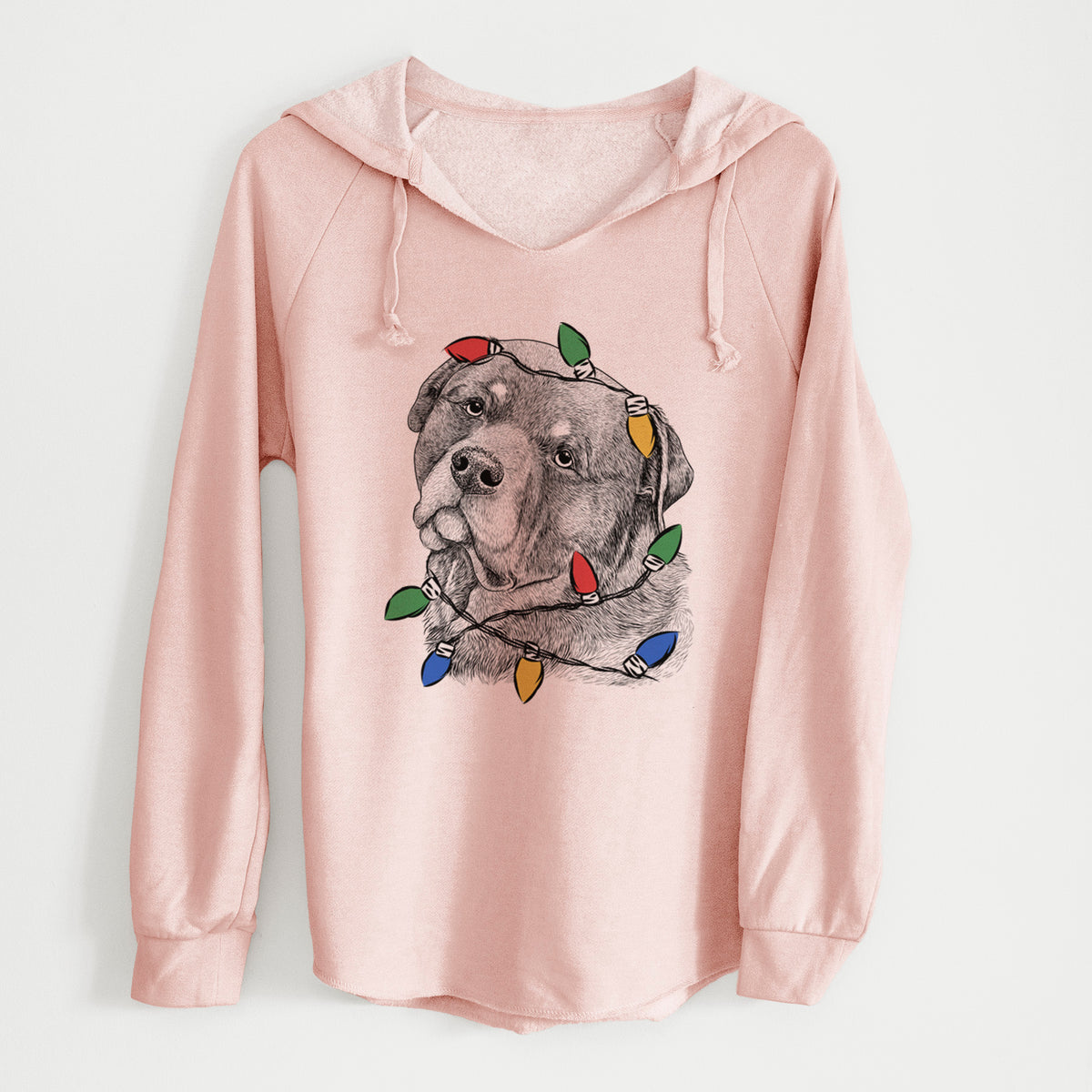 Christmas Lights Bender the Rottweiler - Cali Wave Hooded Sweatshirt