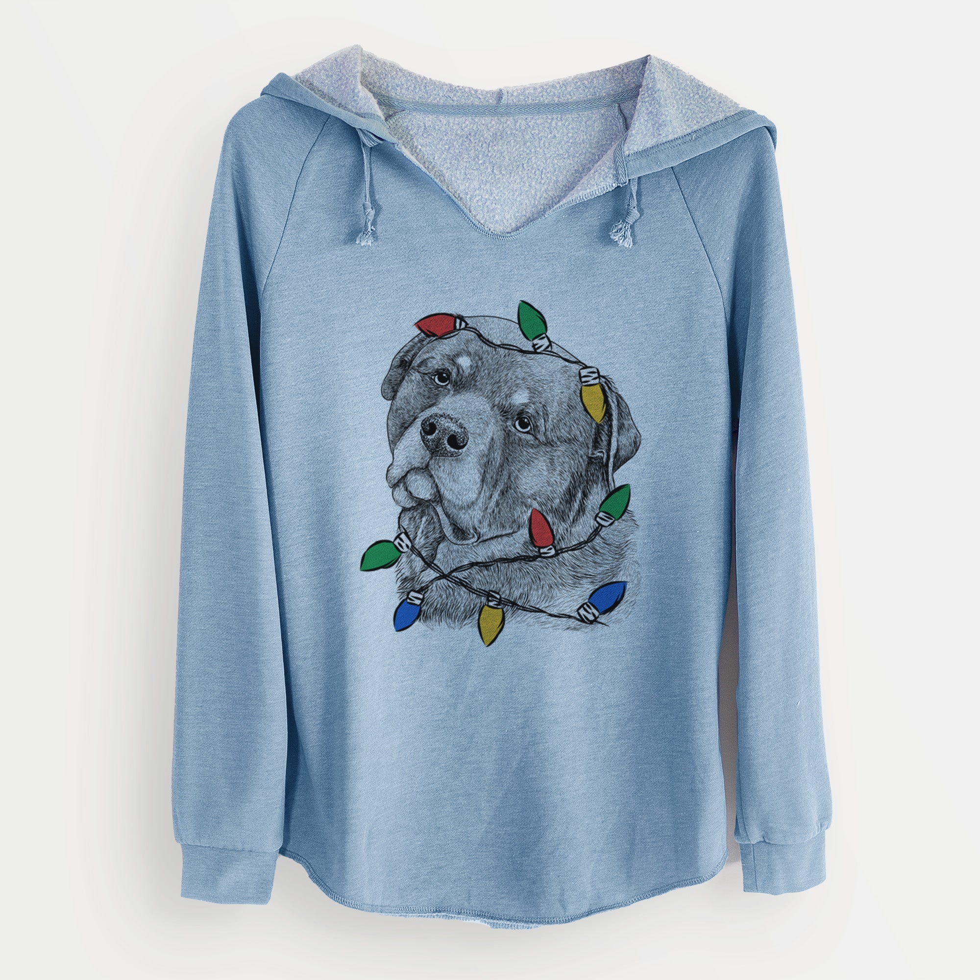 Christmas Lights Bender the Rottweiler - Cali Wave Hooded Sweatshirt