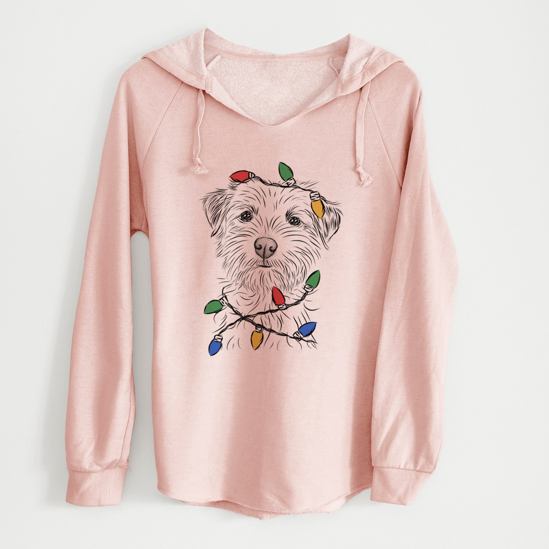 Christmas Lights Benjamin the Border Terrier - Cali Wave Hooded Sweatshirt