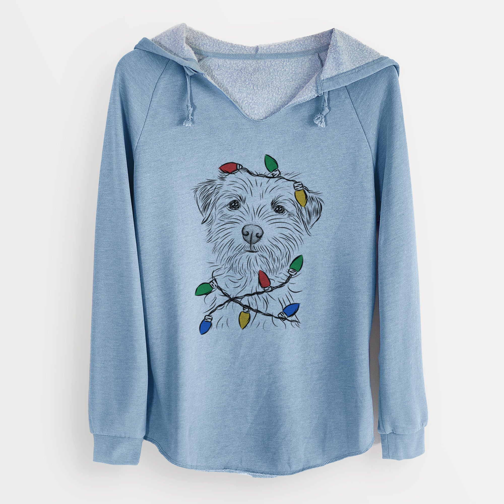 Christmas Lights Benjamin the Border Terrier - Cali Wave Hooded Sweatshirt