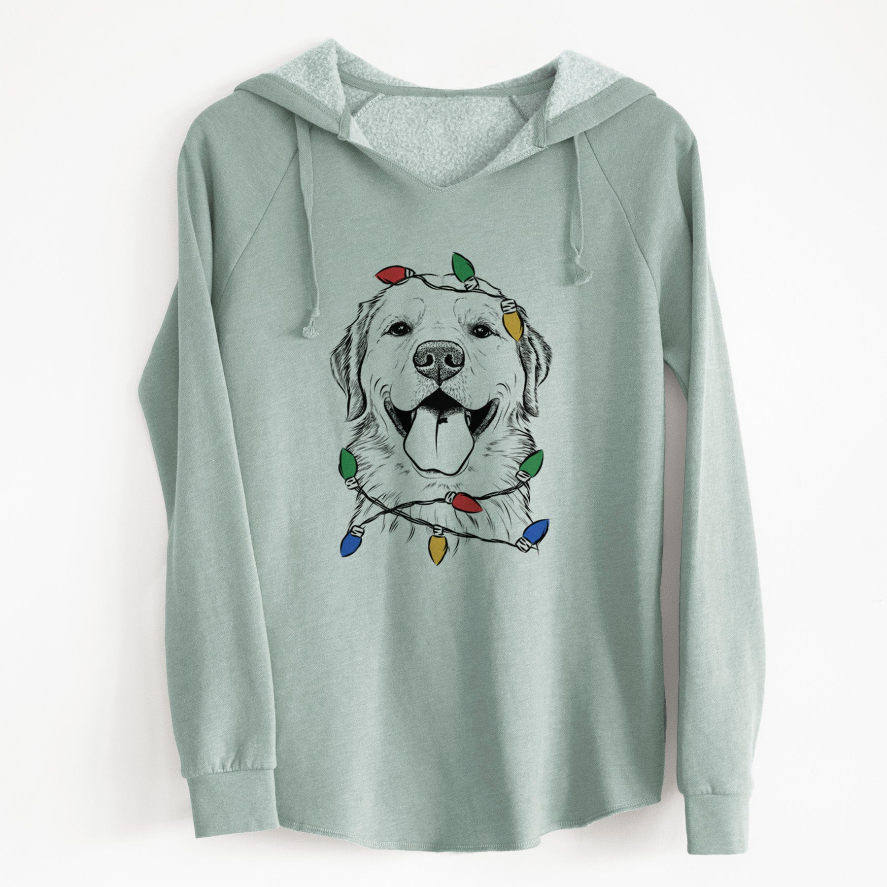 Christmas Lights Bennett the Golden Retriever - Cali Wave Hooded Sweatshirt