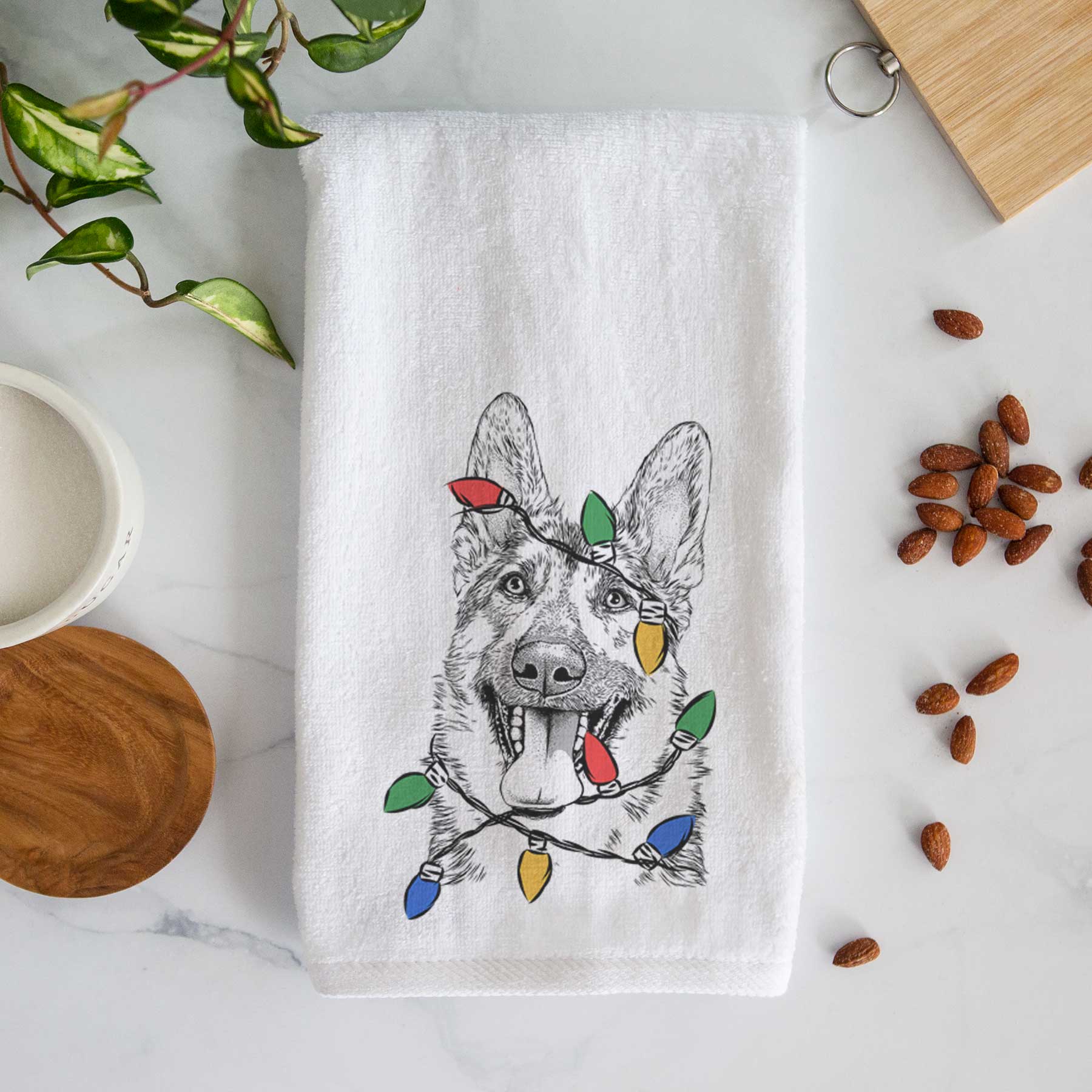 Benson the German Shepherd Decorative Hand Towel