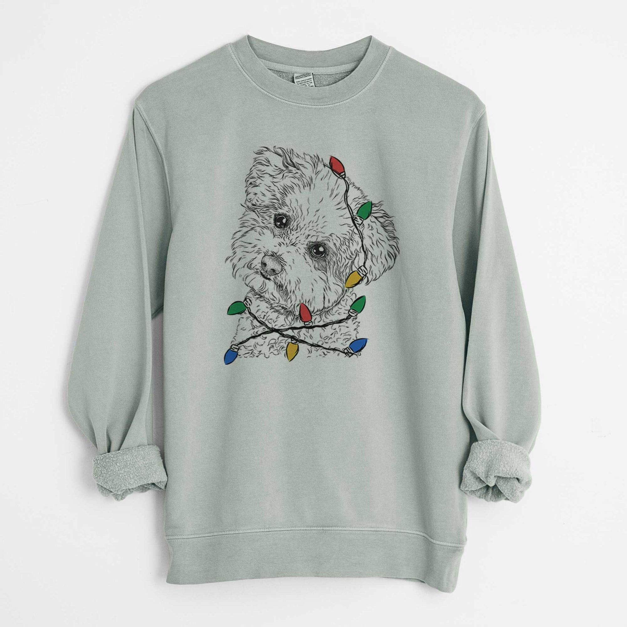 Christmas Lights Bento the Bolognese - Unisex Pigment Dyed Crew Sweatshirt