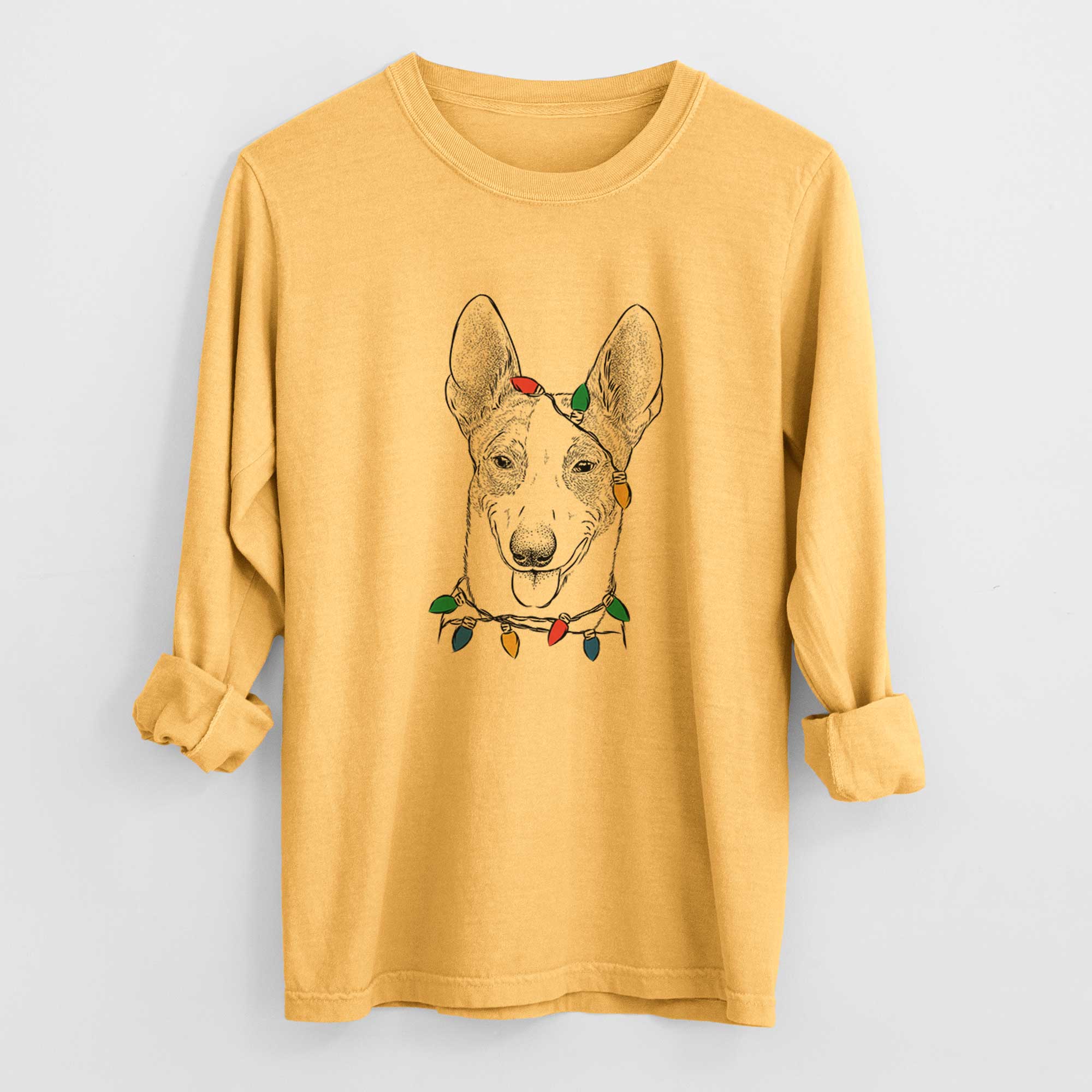 Christmas Lights Berlin the Carolina Dog - Heavyweight 100% Cotton Long Sleeve