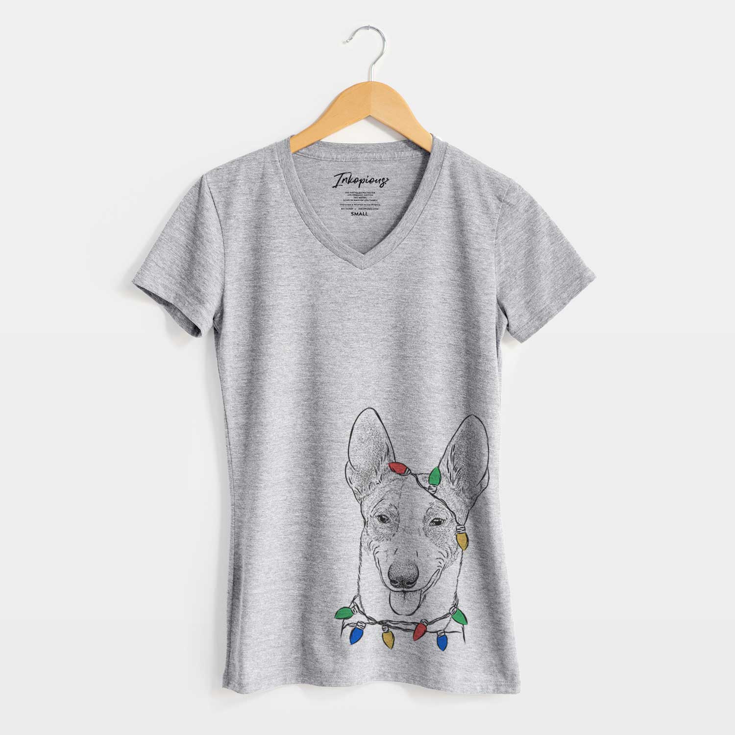 Christmas Lights Berlin the Carolina Dog - Women's V-neck Shirt