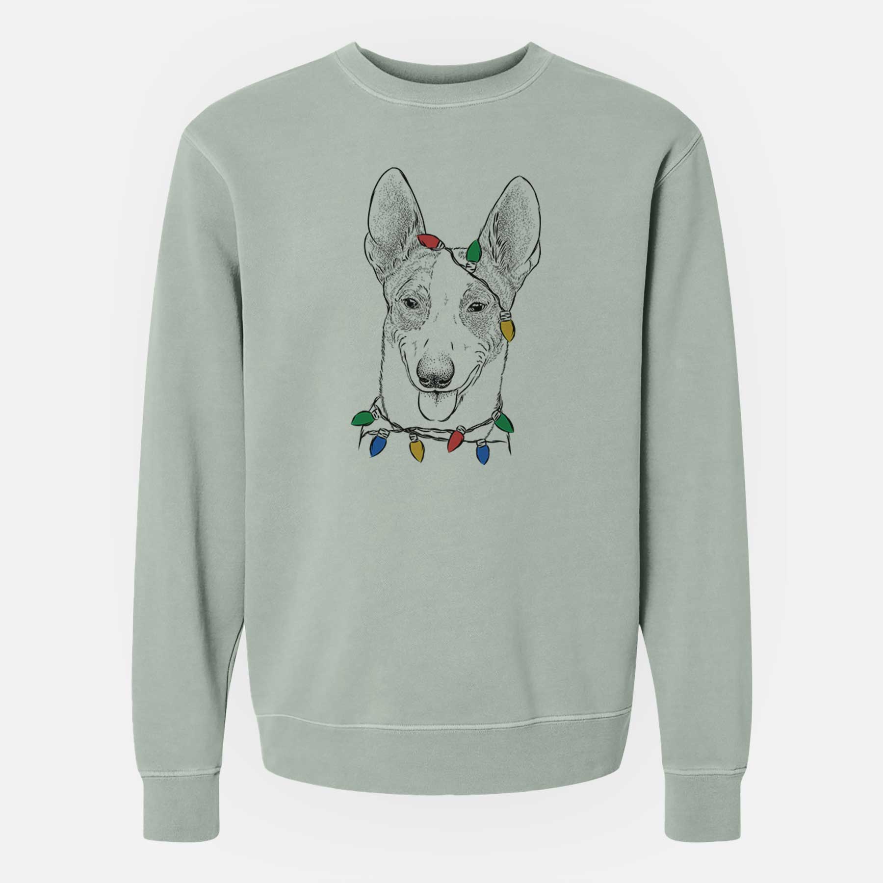 Christmas Lights Berlin the Carolina Dog - Unisex Pigment Dyed Crew Sweatshirt