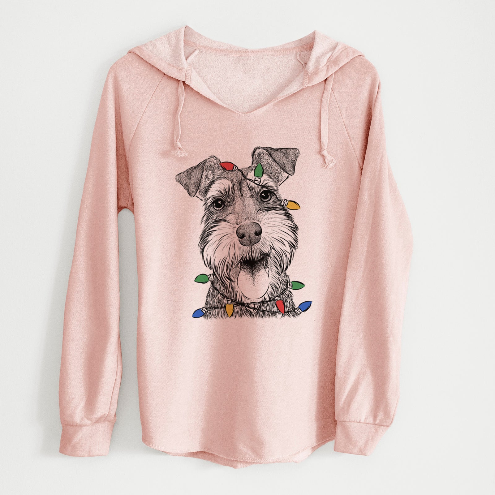 Christmas Lights Bernadette the Mini Schnauzer - Cali Wave Hooded Sweatshirt