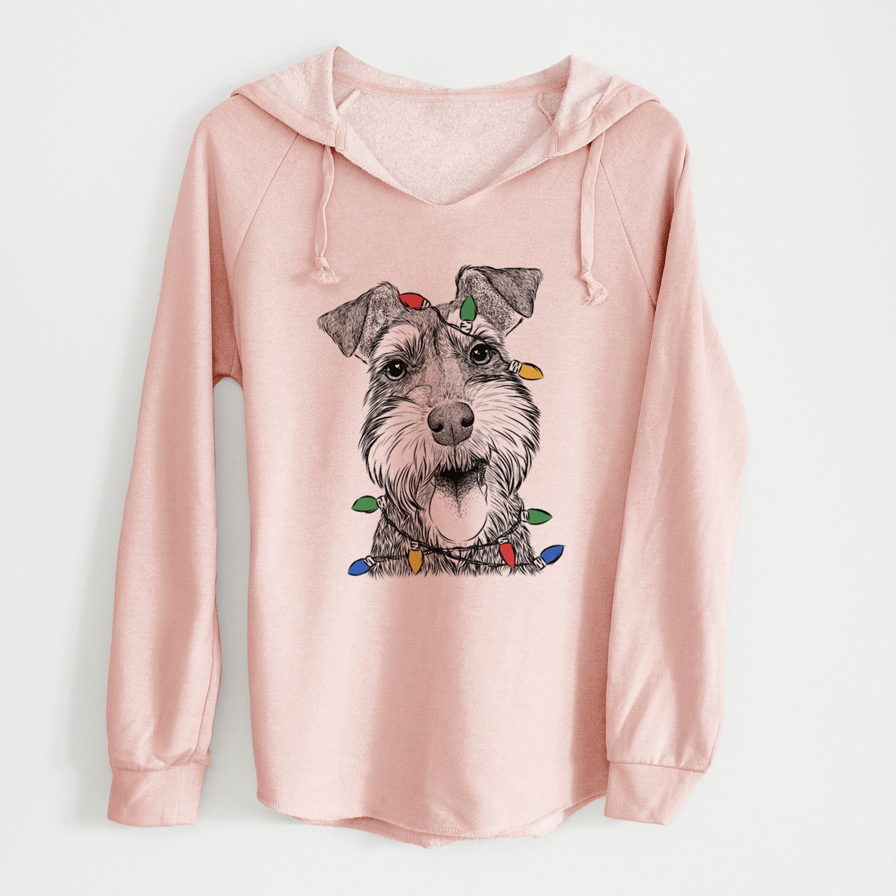 Christmas Lights Bernadette the Mini Schnauzer - Cali Wave Hooded Sweatshirt