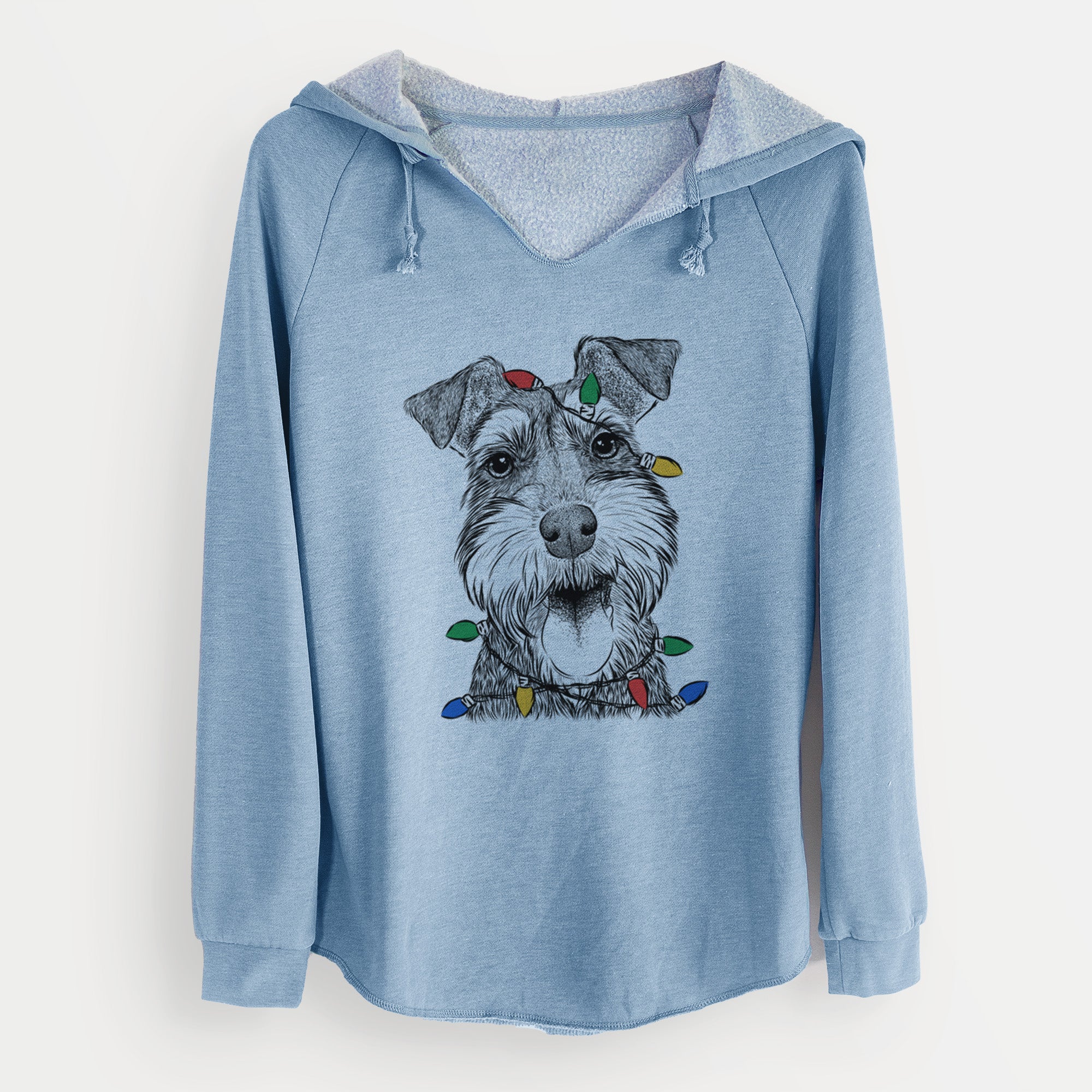 Christmas Lights Bernadette the Mini Schnauzer - Cali Wave Hooded Sweatshirt