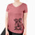 Christmas Lights Bernadette the Mini Schnauzer - Women's V-neck Shirt