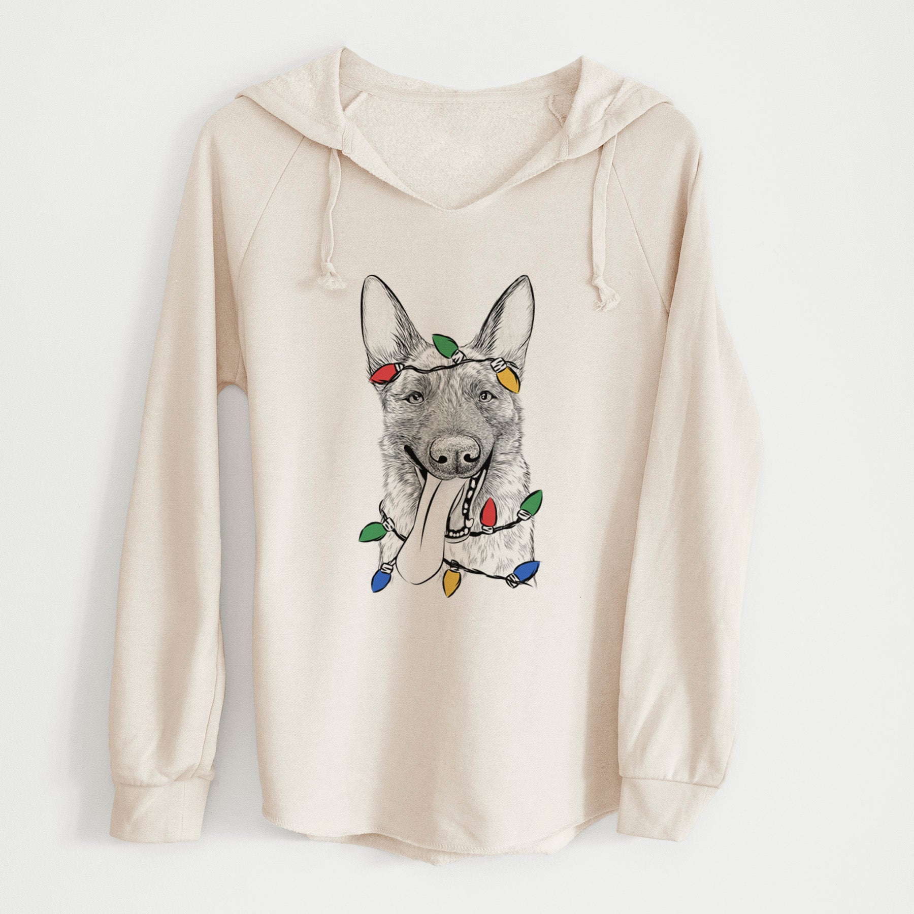 Christmas Lights Bessa the Dutch Shepherd - Cali Wave Hooded Sweatshirt