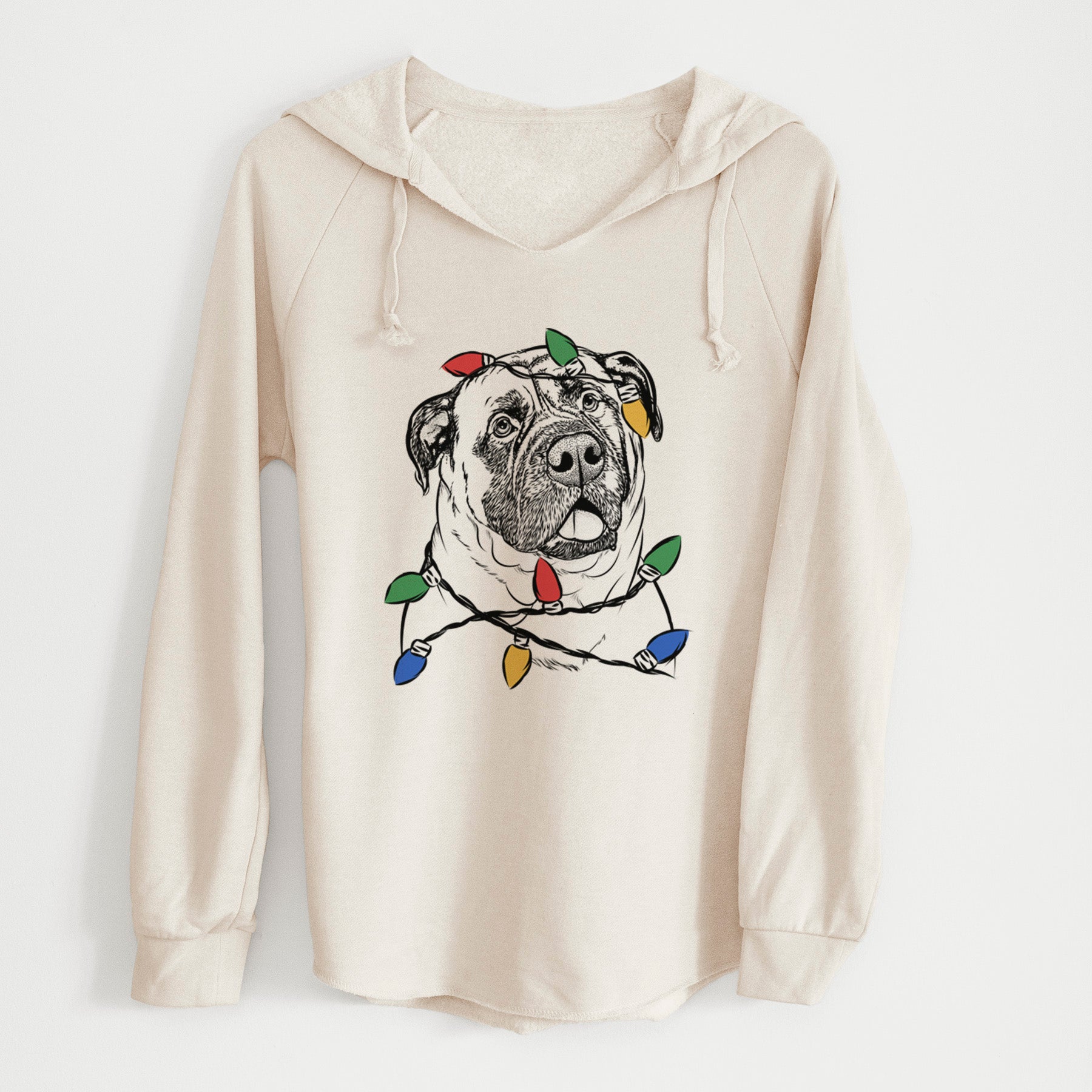 Christmas Lights Big P the English Mastiff - Cali Wave Hooded Sweatshirt