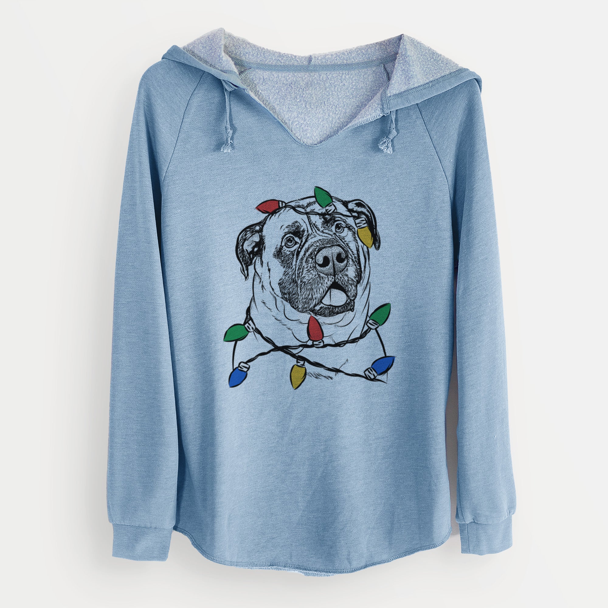 Christmas Lights Big P the English Mastiff - Cali Wave Hooded Sweatshirt