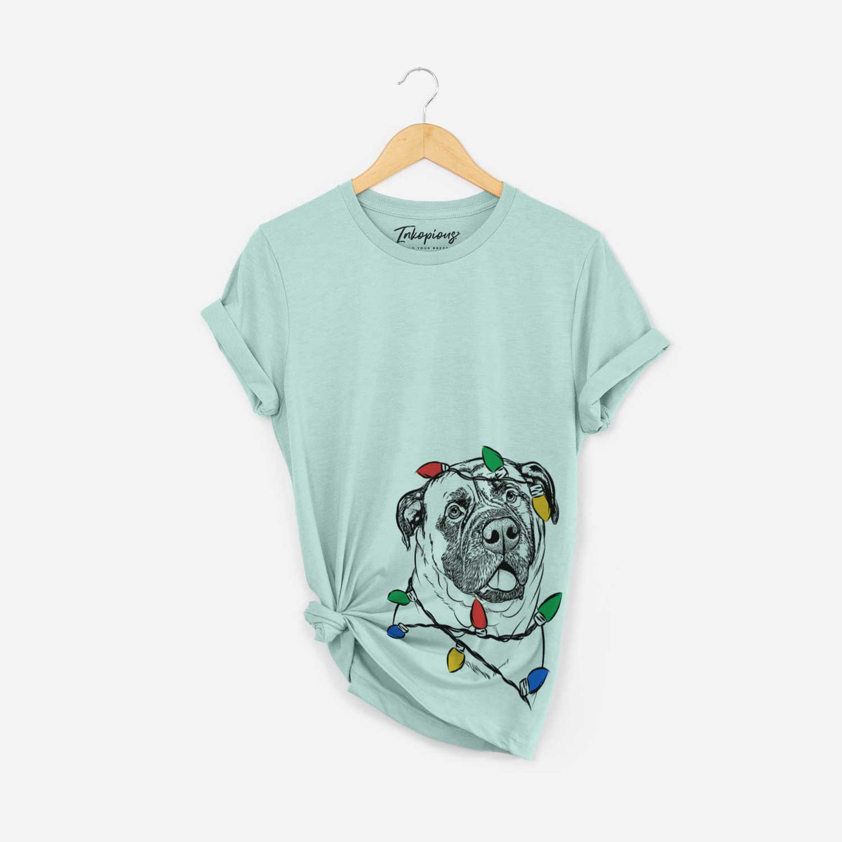 Christmas Lights Big P the English Mastiff - Unisex Crewneck