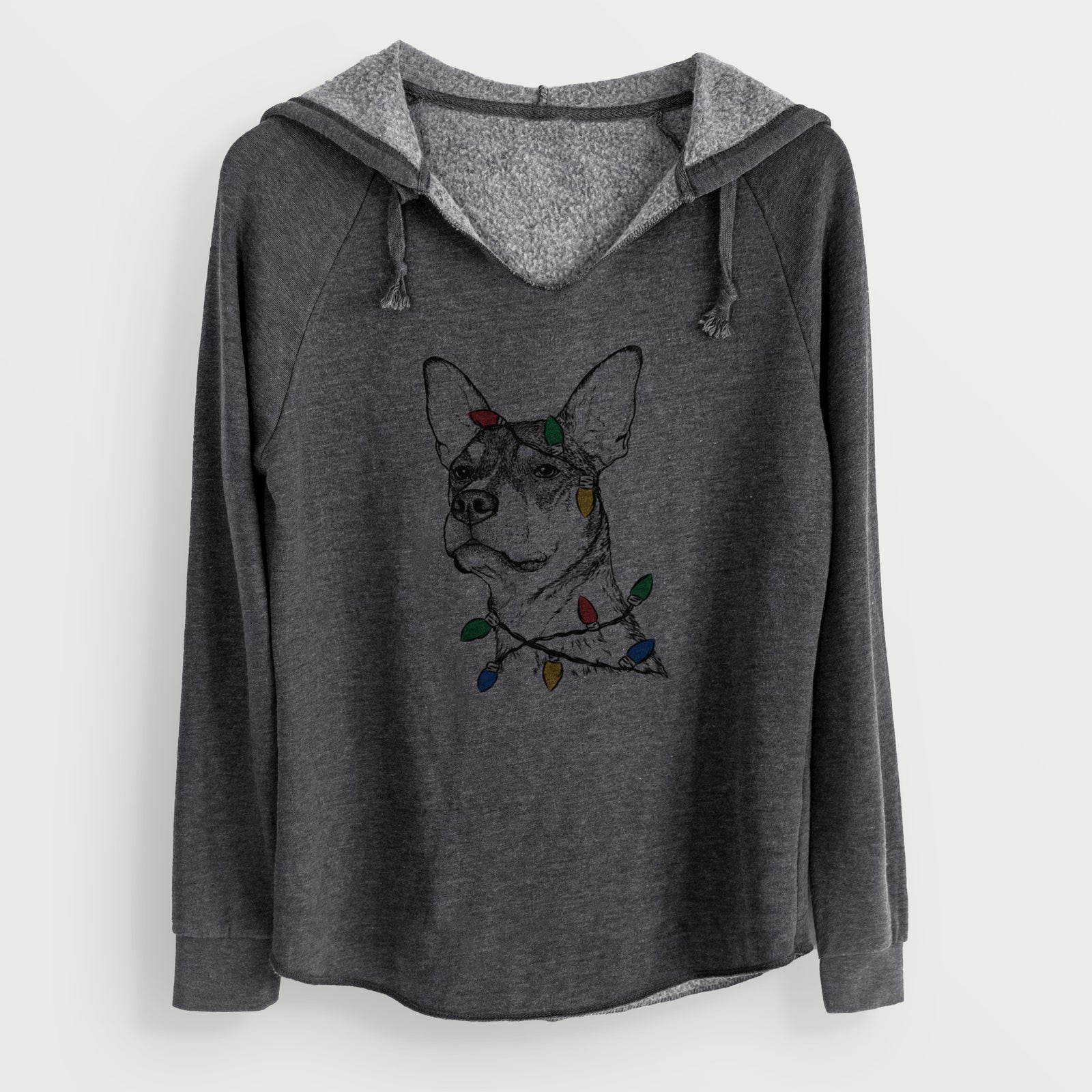 Christmas Lights Bill the Heeler Mix - Cali Wave Hooded Sweatshirt