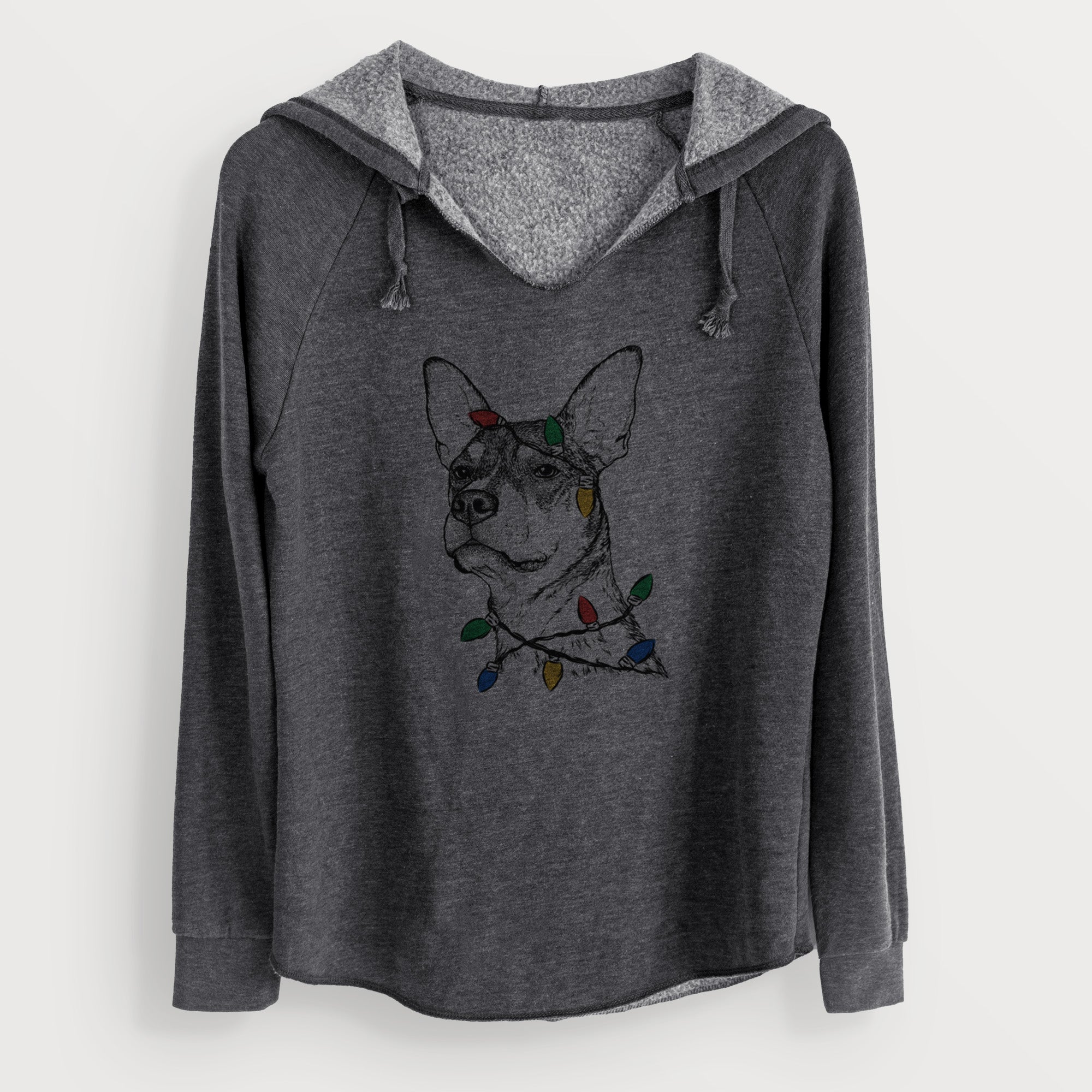 Christmas Lights Bill the Heeler Mix - Cali Wave Hooded Sweatshirt