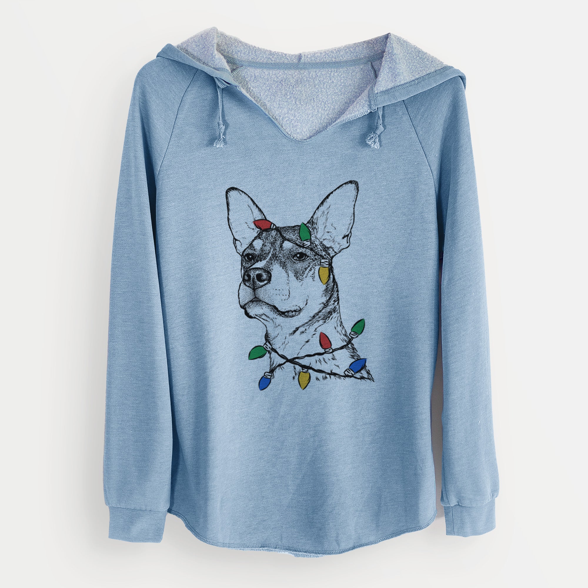 Christmas Lights Bill the Heeler Mix - Cali Wave Hooded Sweatshirt