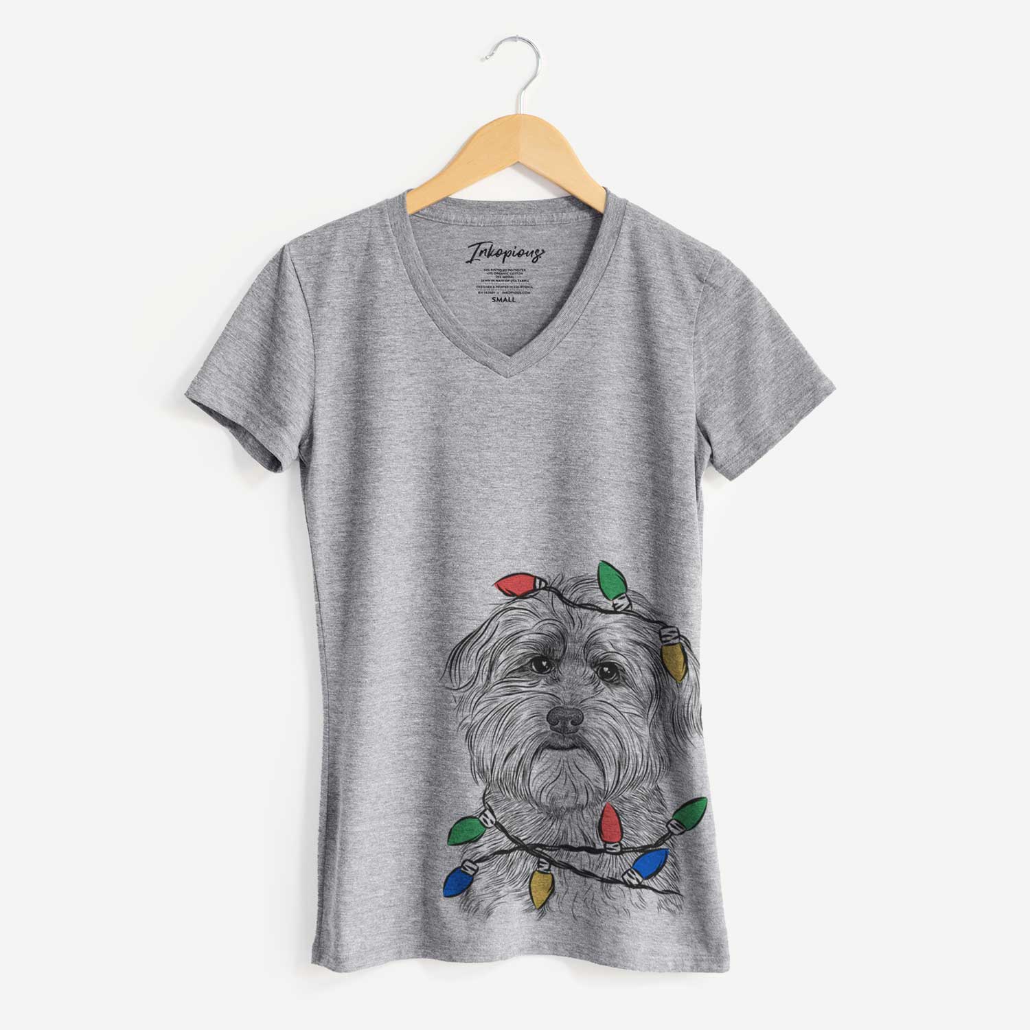 Christmas Lights Bingo the Mixed Breed - Women's V-neck Shirt