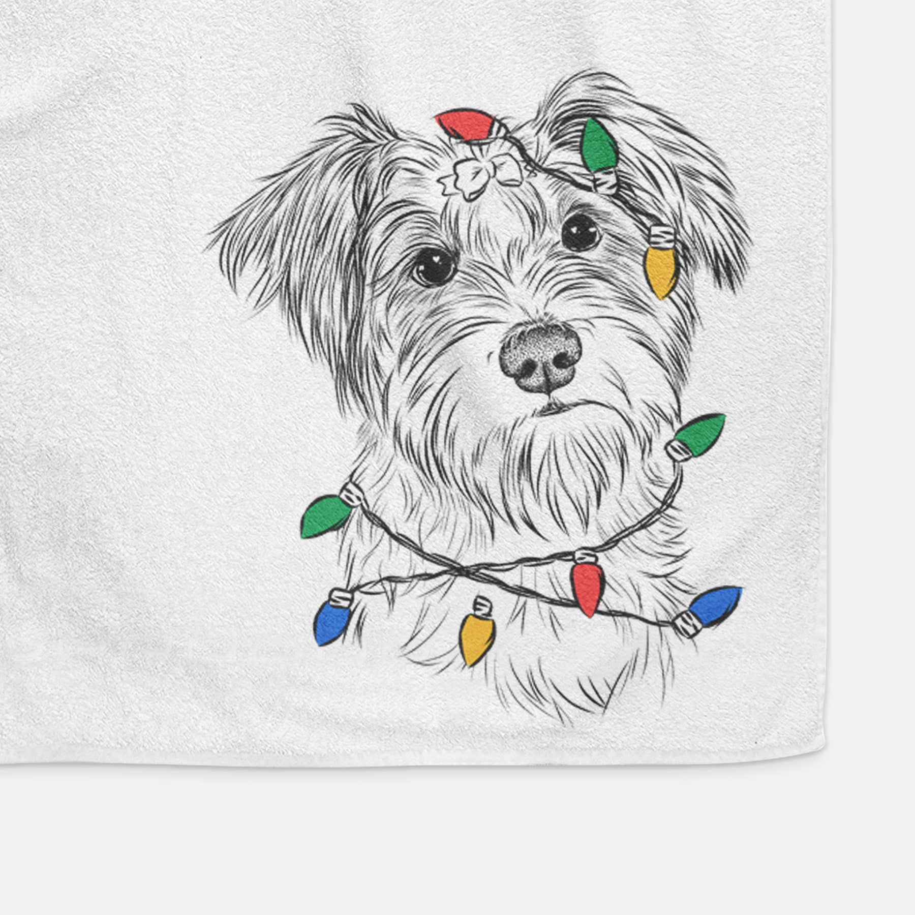 Birdee the Schnauzer Mix Decorative Hand Towel