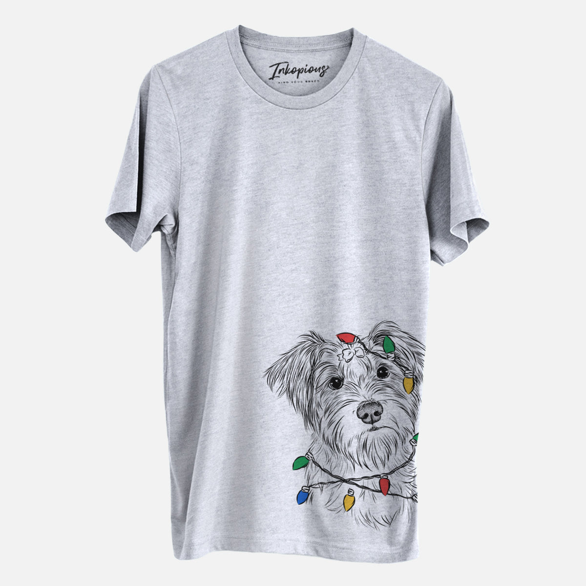 Christmas Lights Birdee the Schnauzer Mix - Unisex Crewneck