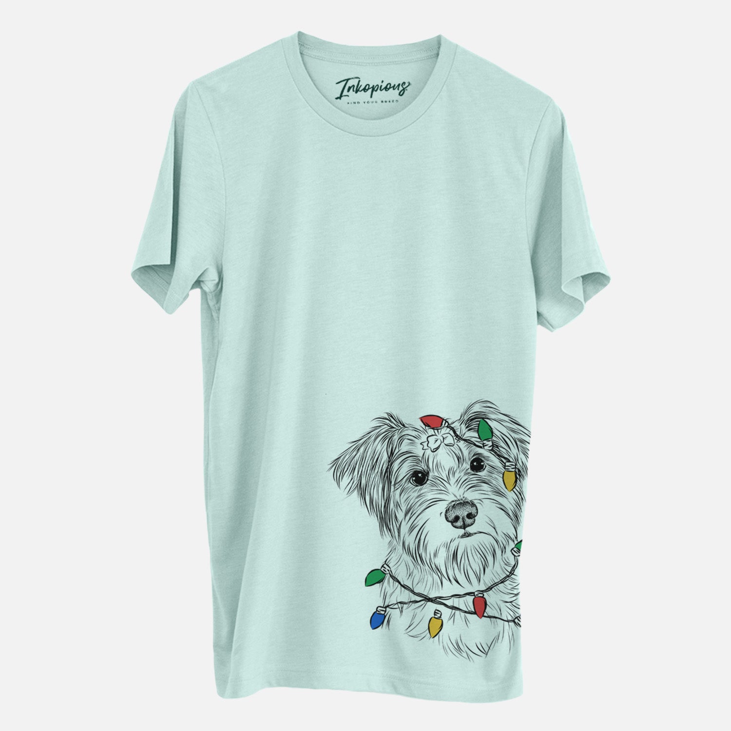 Christmas Lights Birdee the Schnauzer Mix - Unisex Crewneck