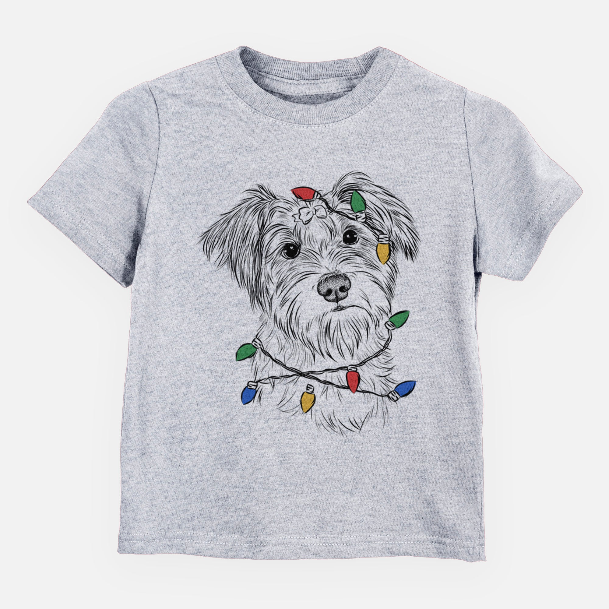 Christmas Lights Birdee the Schnauzer Mix - Kids/Youth/Toddler Shirt