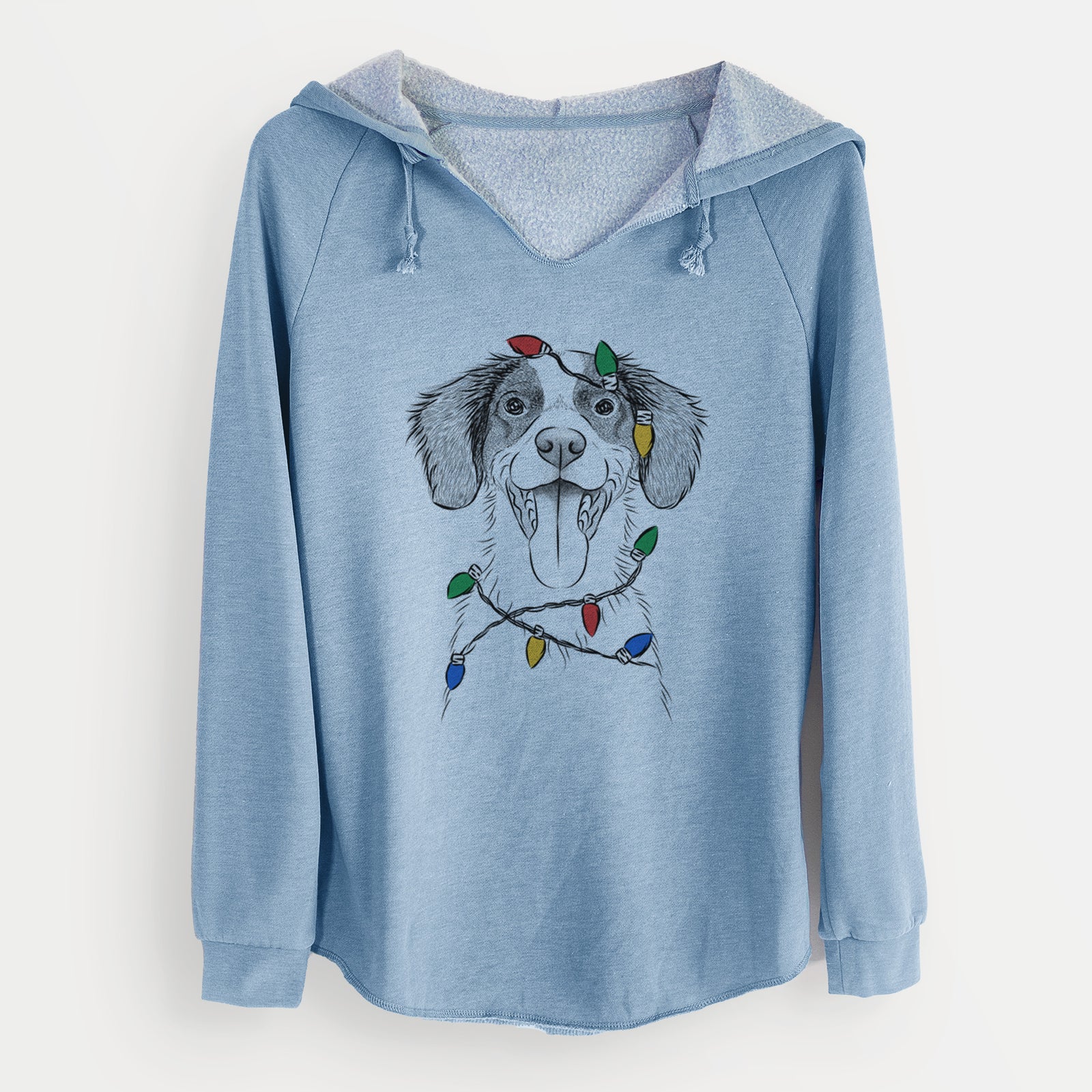 Christmas Lights Birdie the Brittany - Cali Wave Hooded Sweatshirt