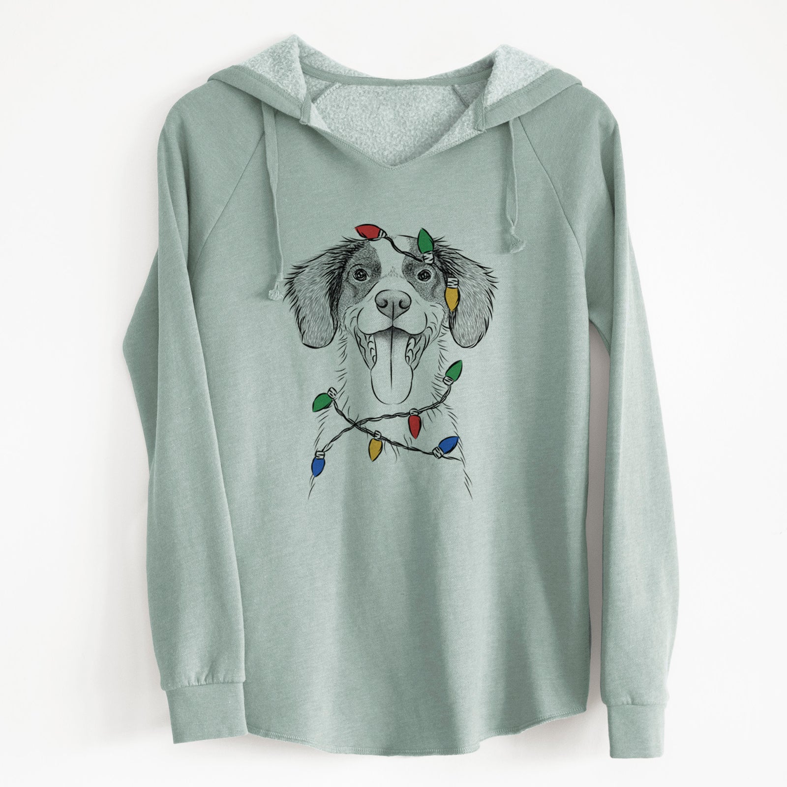 Christmas Lights Birdie the Brittany - Cali Wave Hooded Sweatshirt