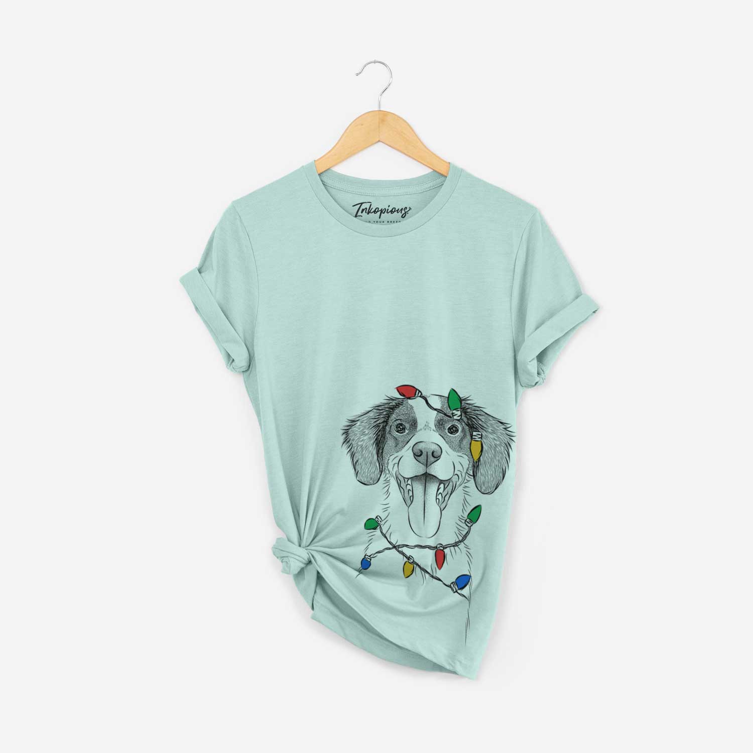 Christmas Lights Birdie the Brittany - Unisex Crewneck