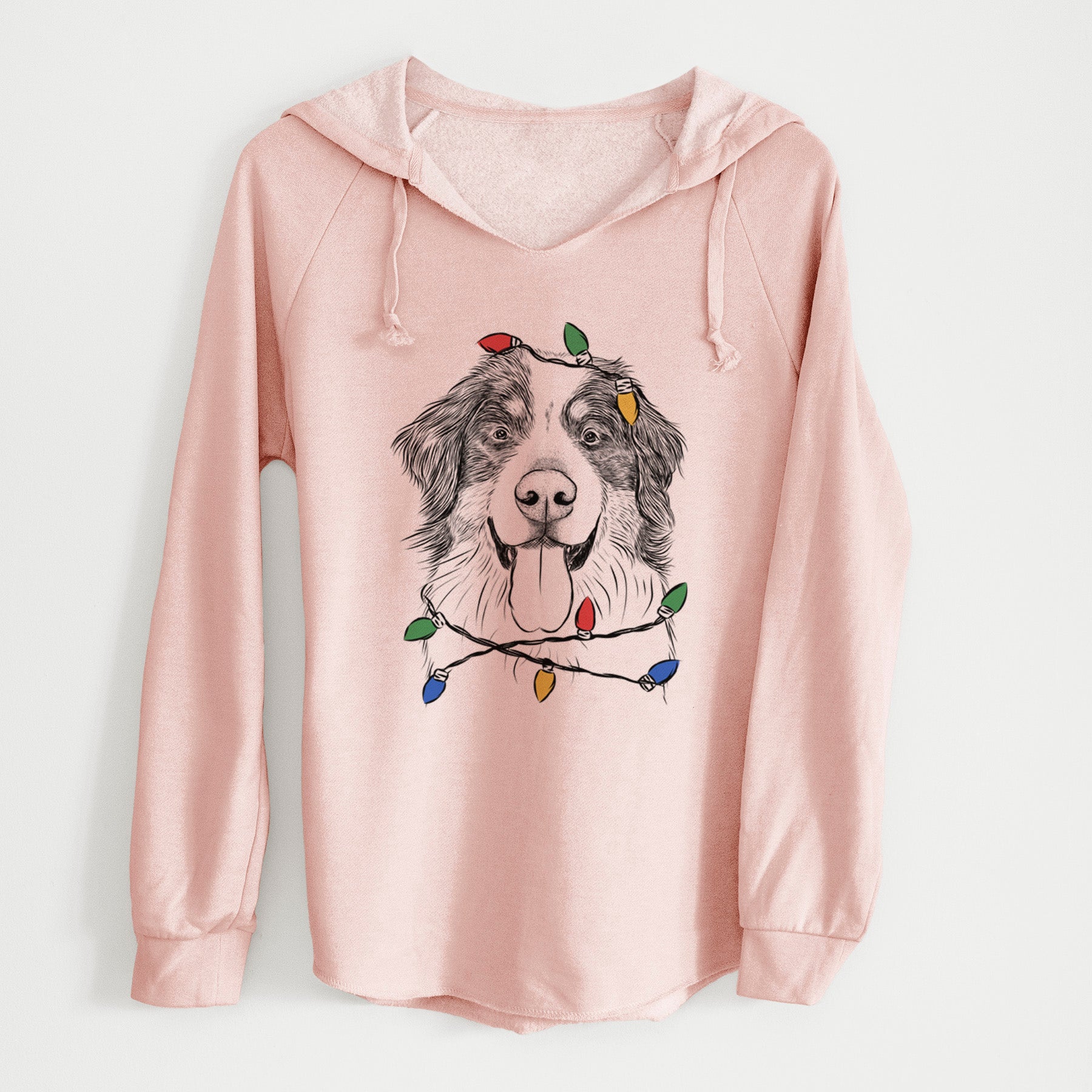 Christmas Lights Blaze the Bernese Mountain Dog - Cali Wave Hooded Sweatshirt