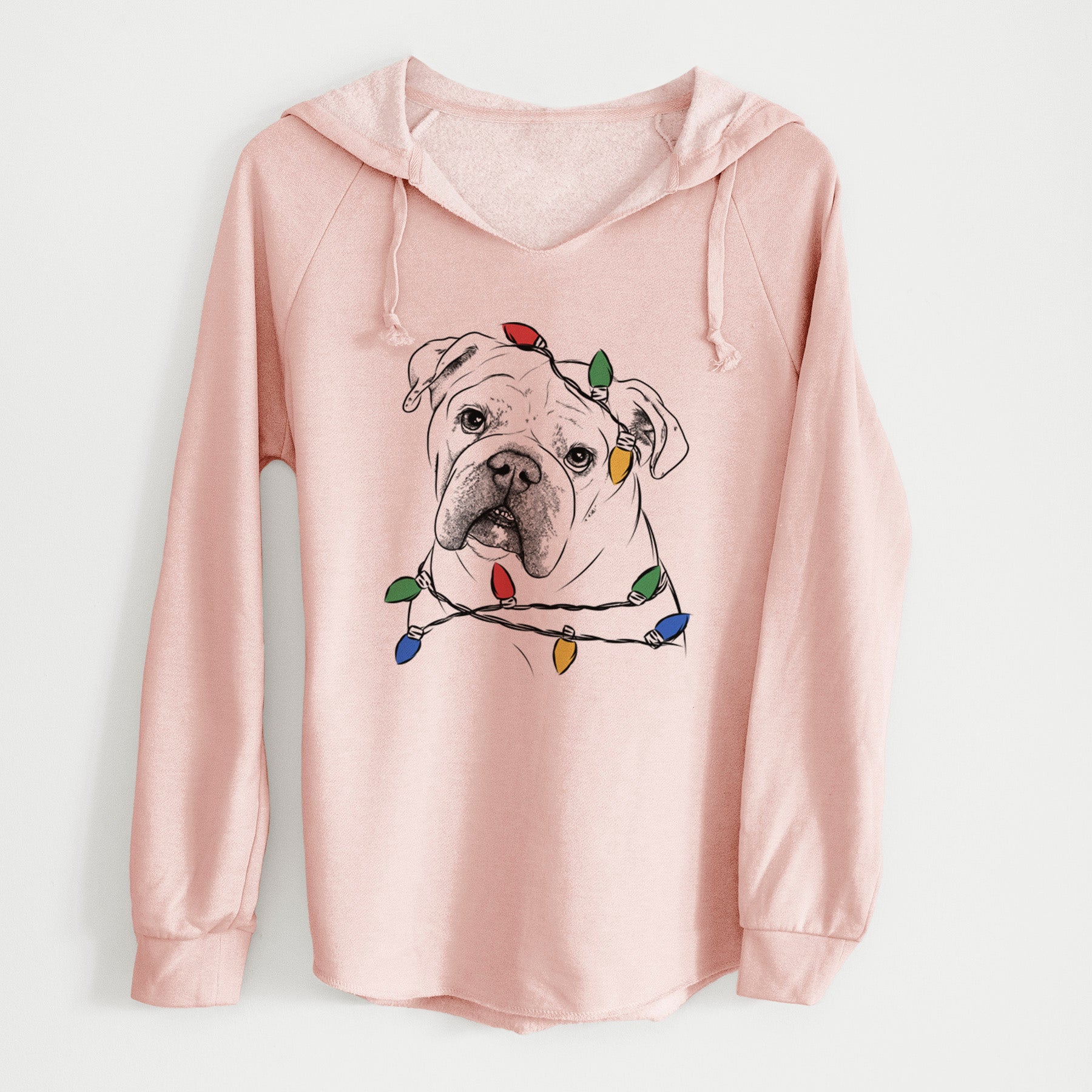 Christmas Lights Blossom the English Bulldog - Cali Wave Hooded Sweatshirt