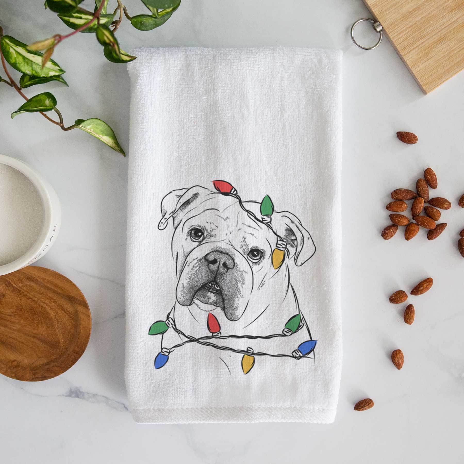 Blossom the English Bulldog Decorative Hand Towel