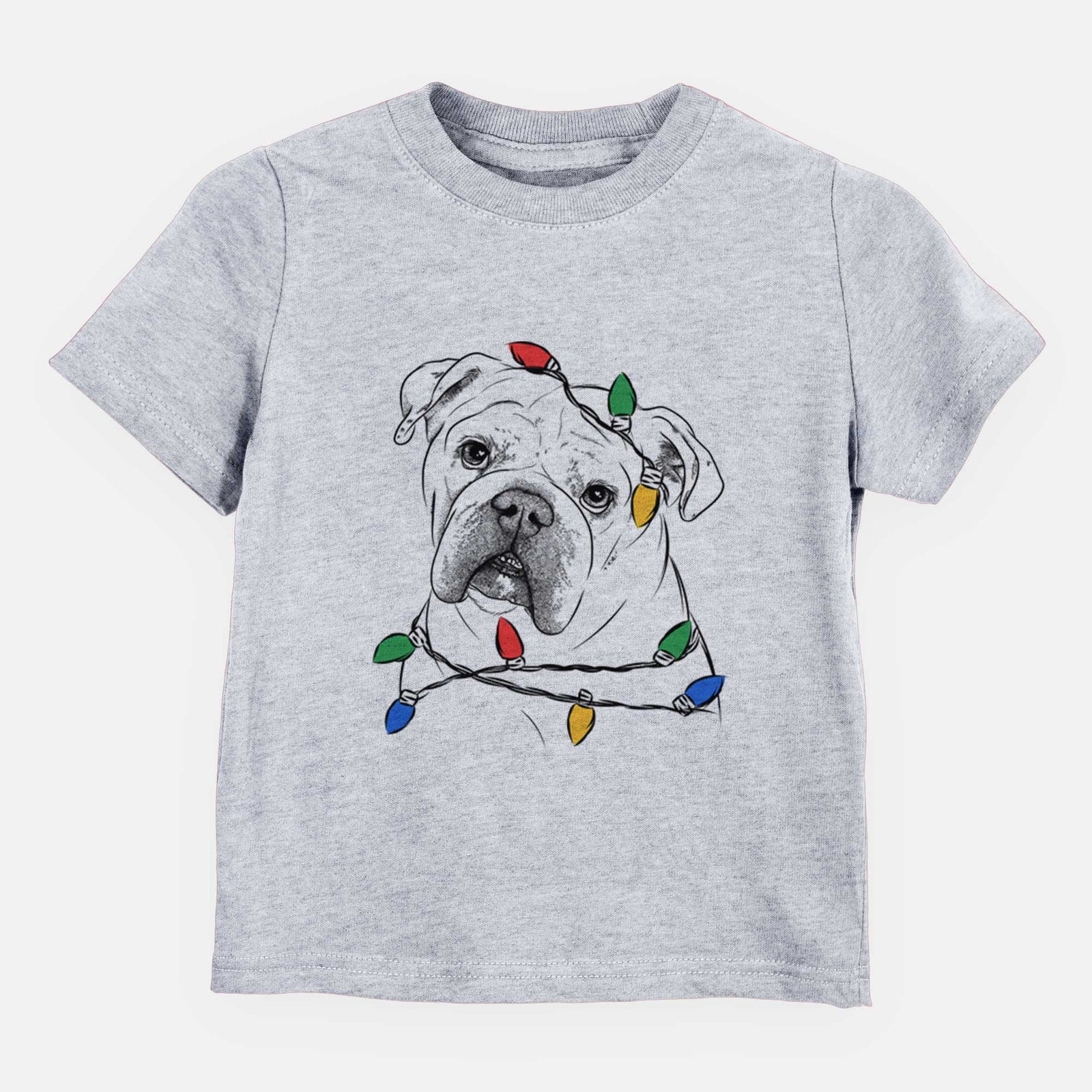 Christmas Lights Blossom the English Bulldog - Kids/Youth/Toddler Shirt