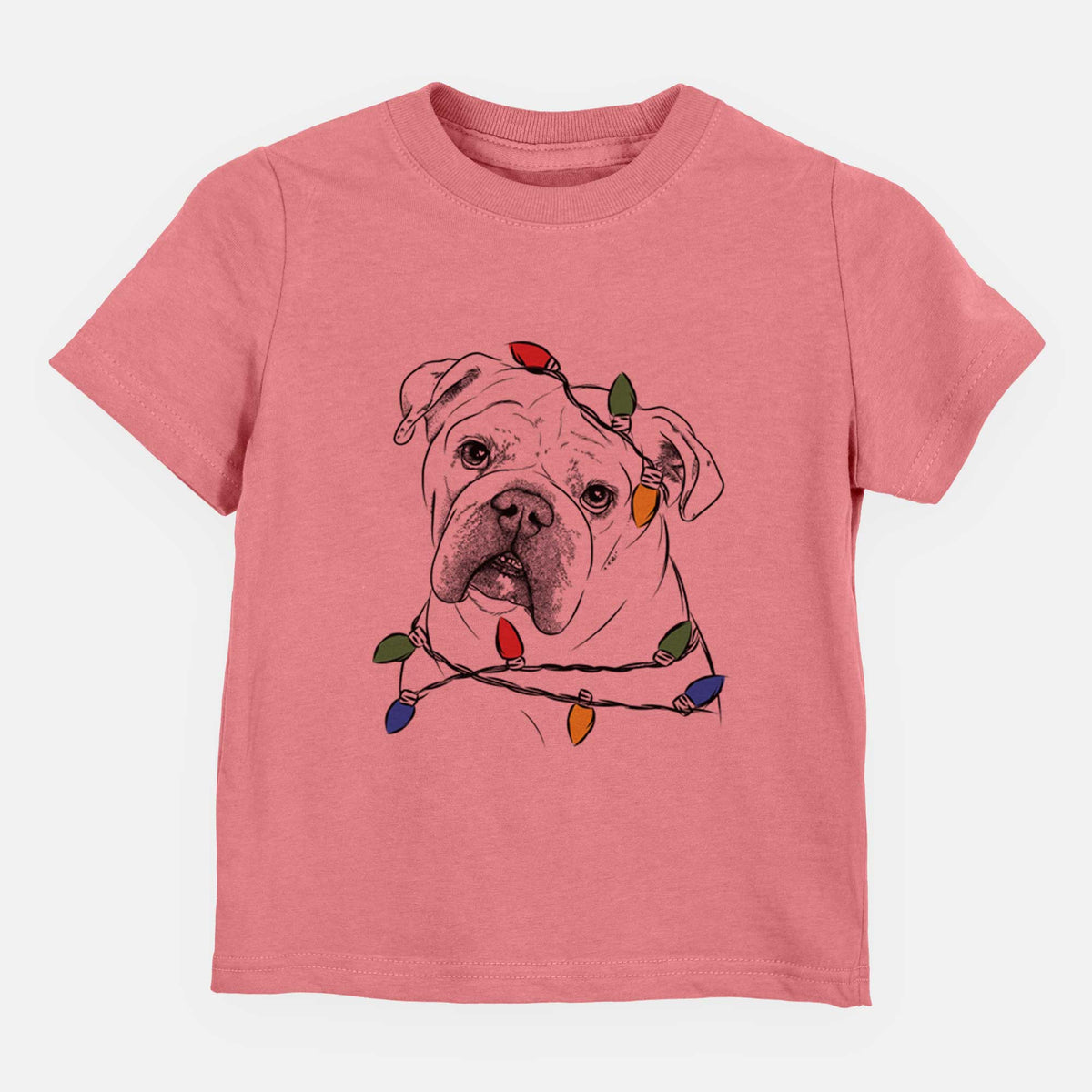 Christmas Lights Blossom the English Bulldog - Kids/Youth/Toddler Shirt