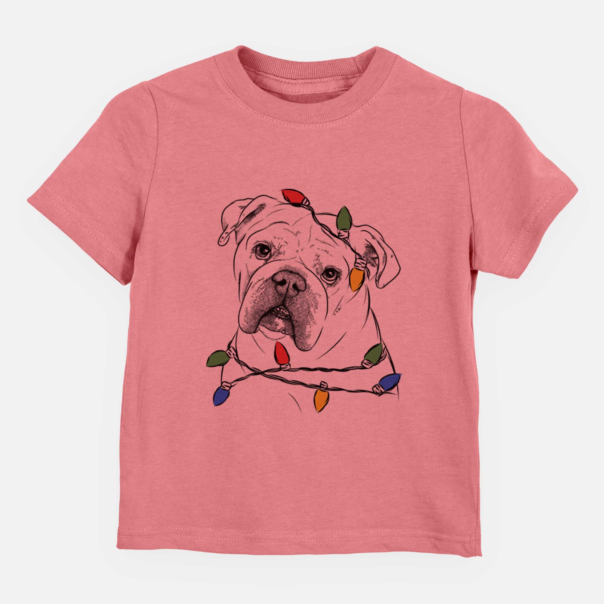 Christmas Lights Blossom the English Bulldog - Kids/Youth/Toddler Shirt