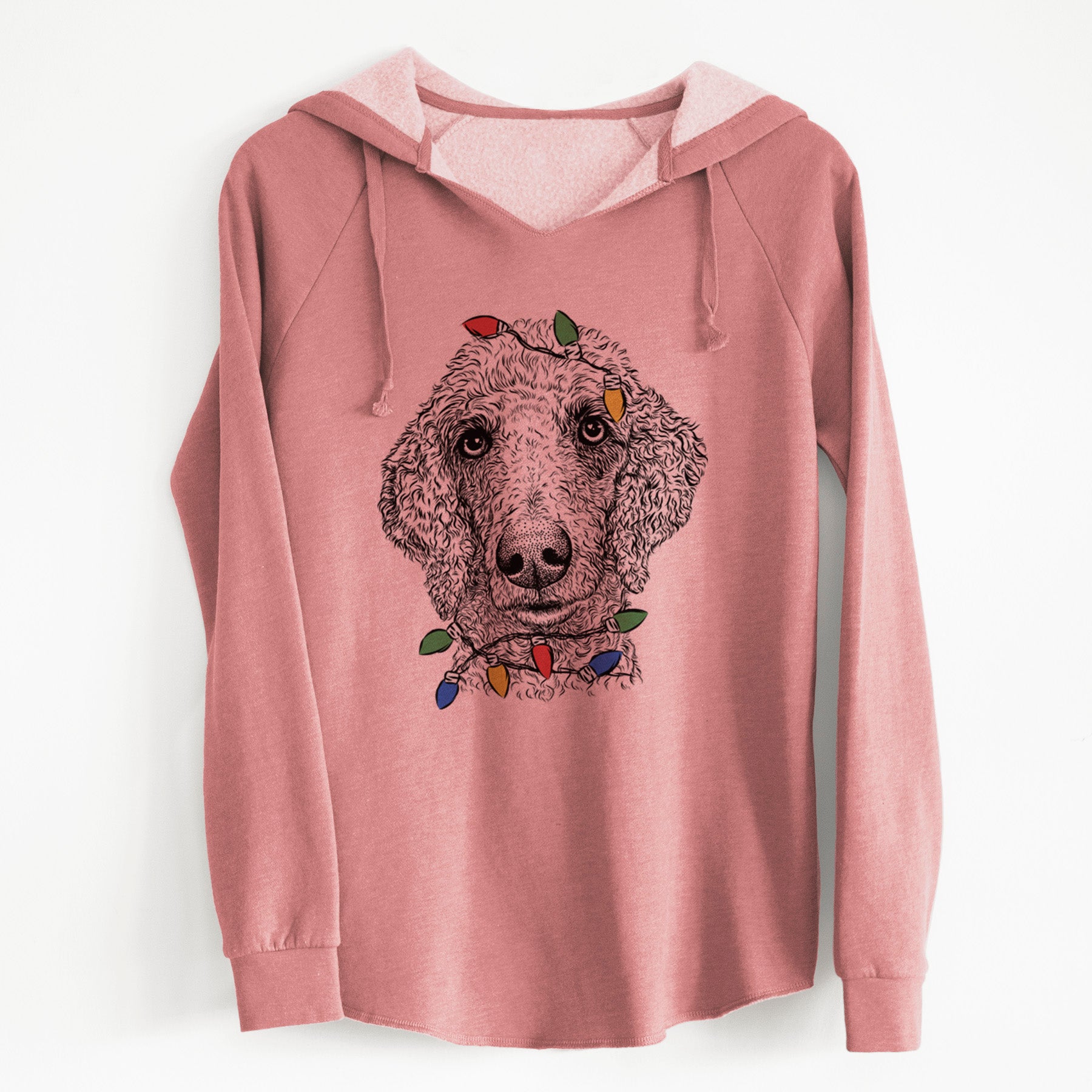 Christmas Lights Blossom the Poodle - Cali Wave Hooded Sweatshirt