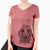 Christmas Lights Blossom the Poodle - Women's V-neck Shirt