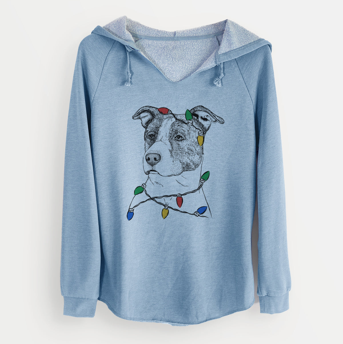 Christmas Lights Blu the Pitbull - Cali Wave Hooded Sweatshirt