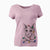 Christmas Lights Blue the Russsian Blue Cat - Women's V-neck Shirt