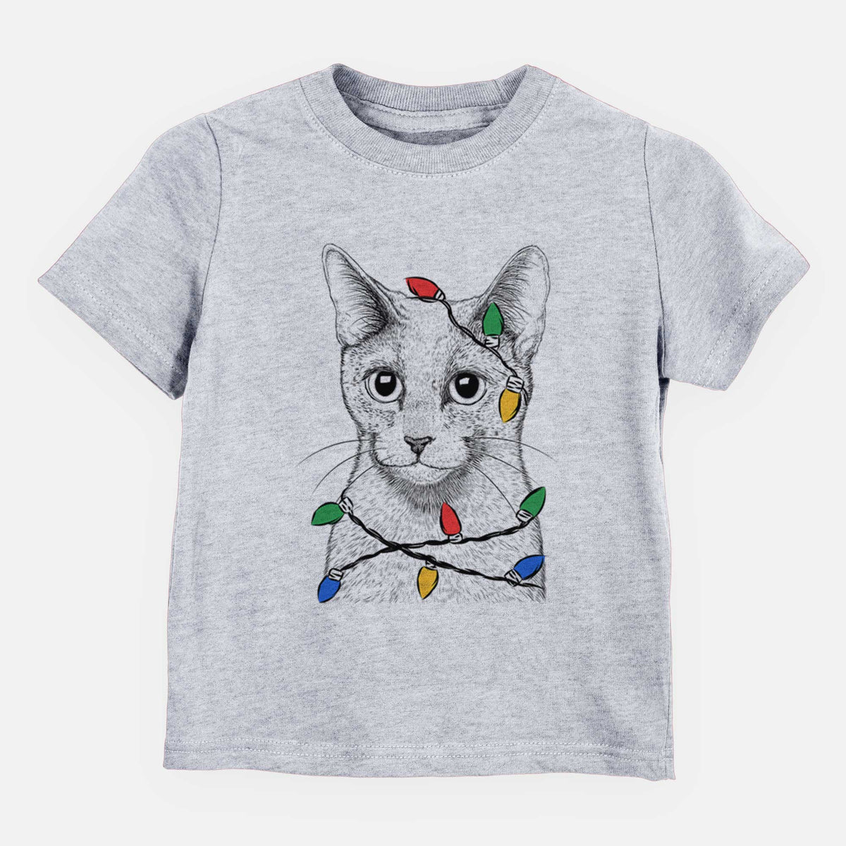 Christmas Lights Blue the Russsian Blue Cat - Kids/Youth/Toddler Shirt