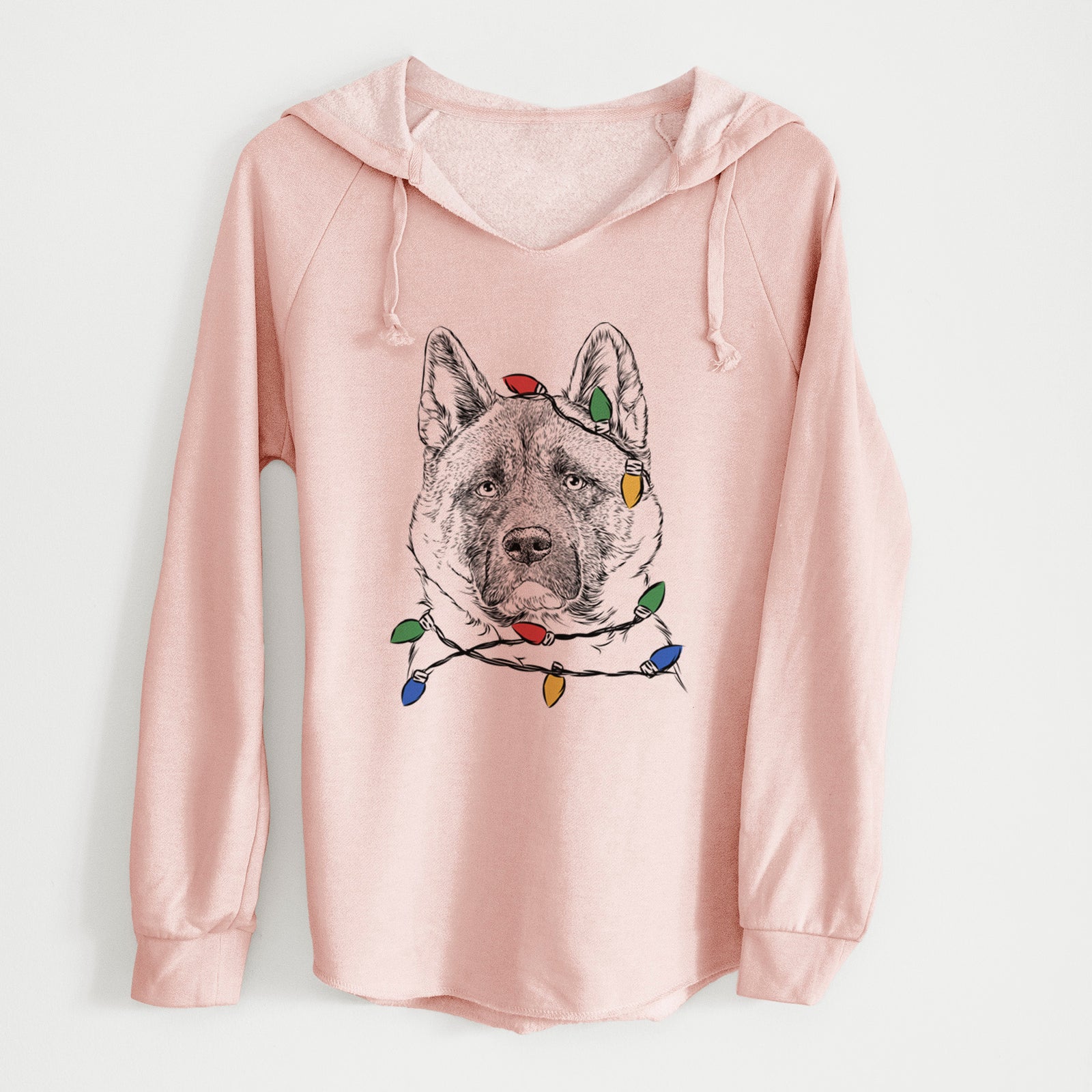 Christmas Lights Bo the American Akita - Cali Wave Hooded Sweatshirt