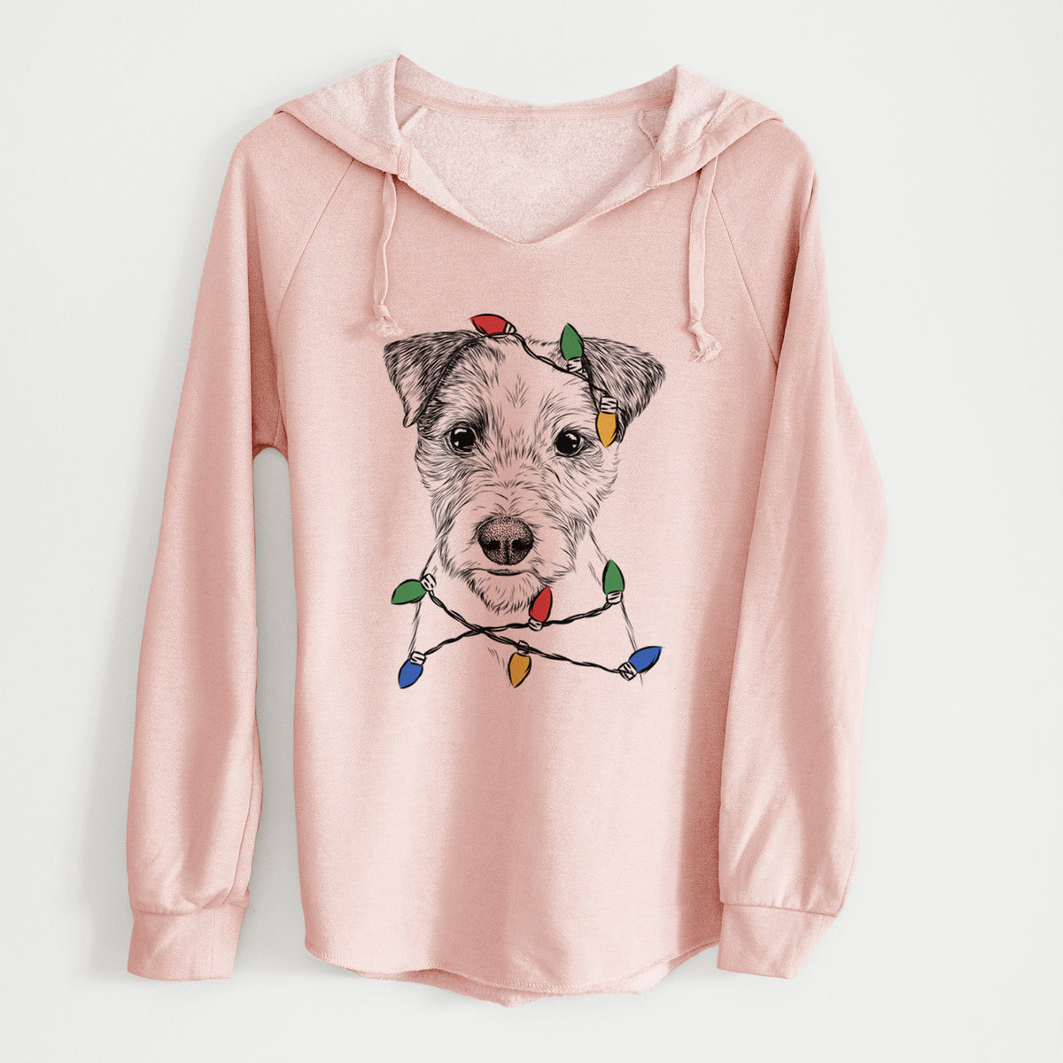 Christmas Lights Bogart the Parson Russell Terrier - Cali Wave Hooded Sweatshirt