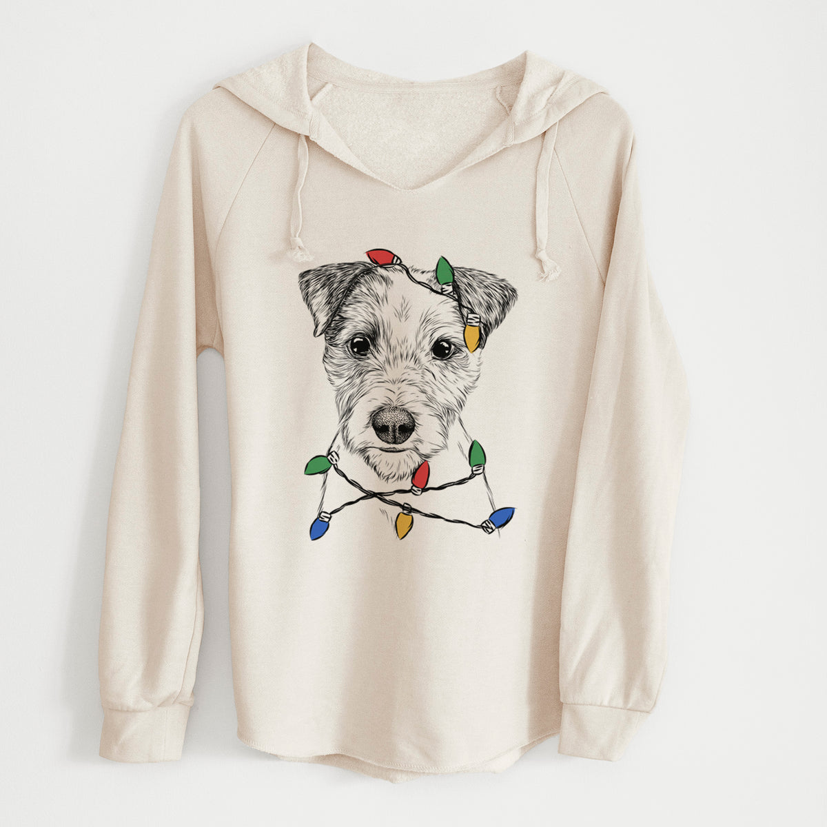 Christmas Lights Bogart the Parson Russell Terrier - Cali Wave Hooded Sweatshirt