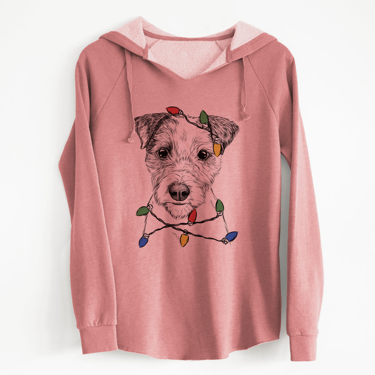 Christmas Lights Bogart the Parson Russell Terrier - Cali Wave Hooded Sweatshirt