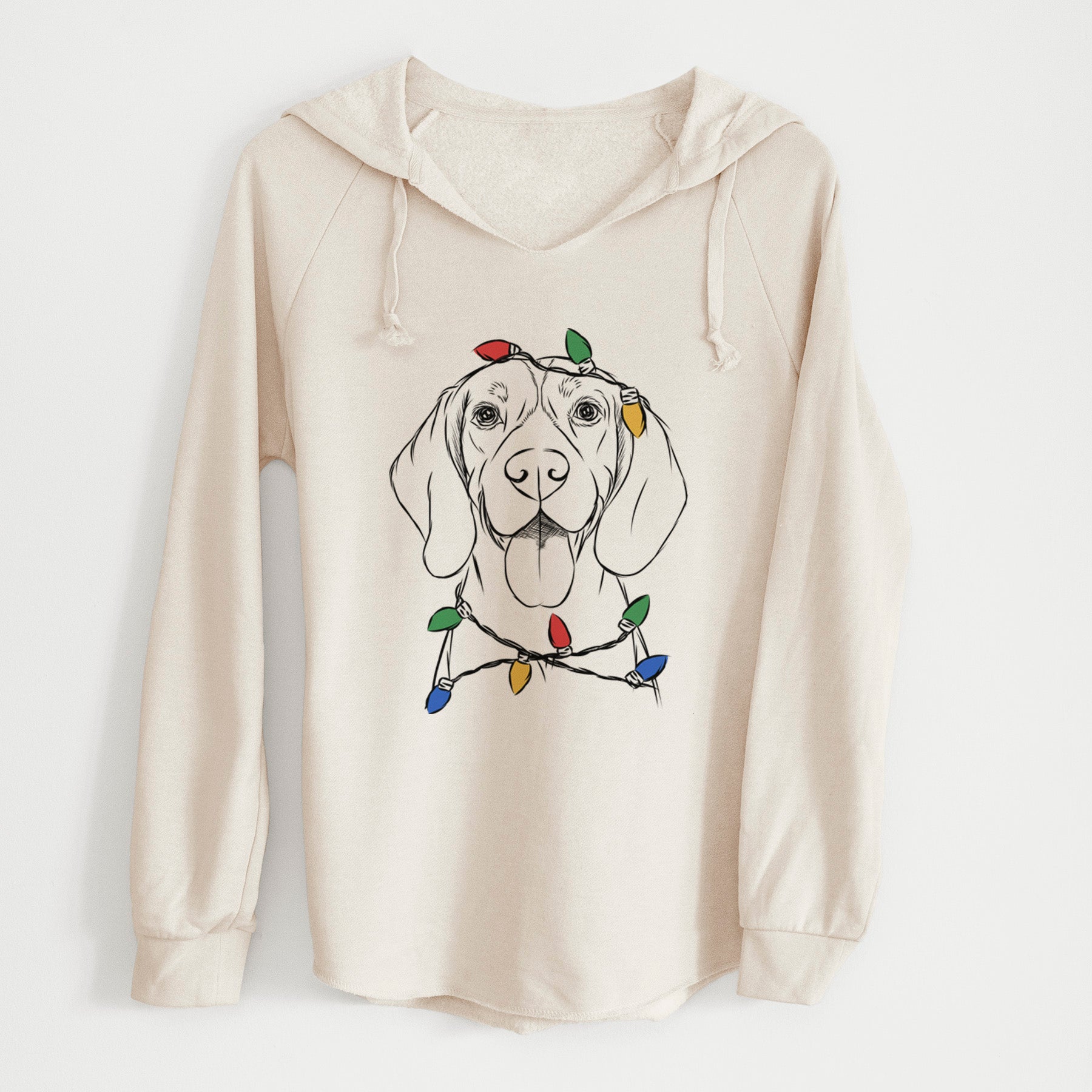 Christmas Lights Bogie the Beagle - Cali Wave Hooded Sweatshirt