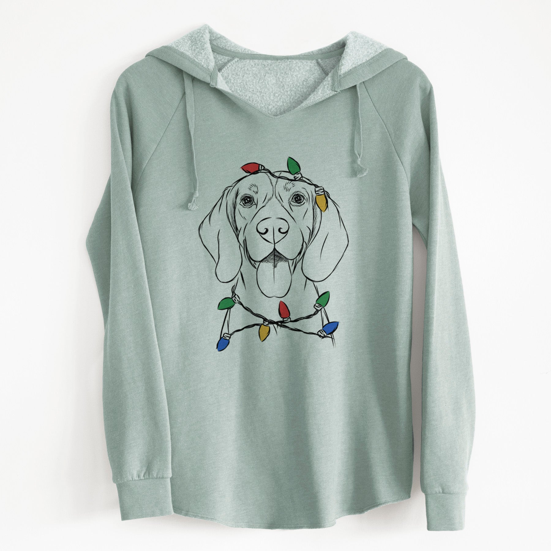 Christmas Lights Bogie the Beagle - Cali Wave Hooded Sweatshirt