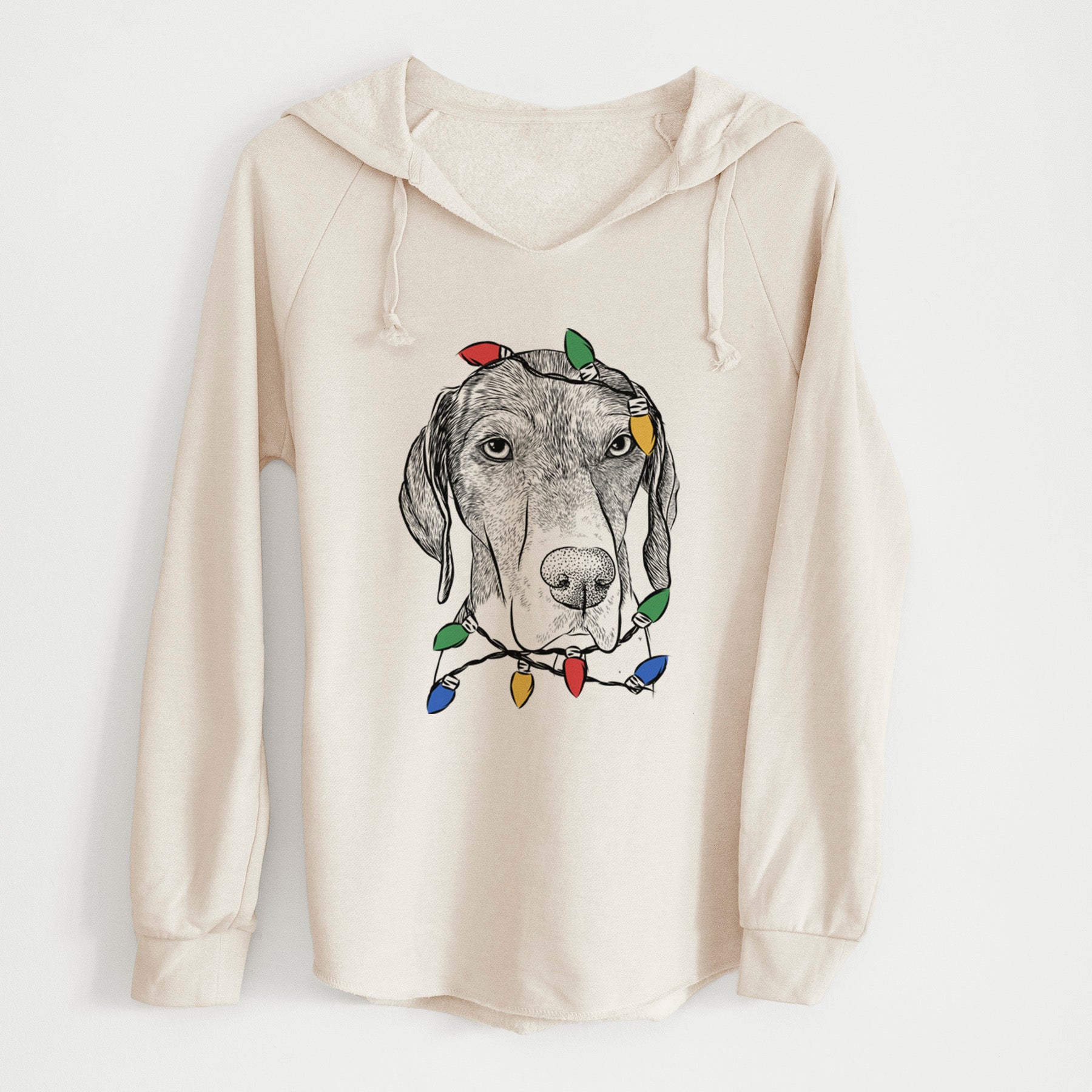 Christmas Lights Bohdi the German Shorthaired Pointer - Cali Wave Hooded Sweatshirt